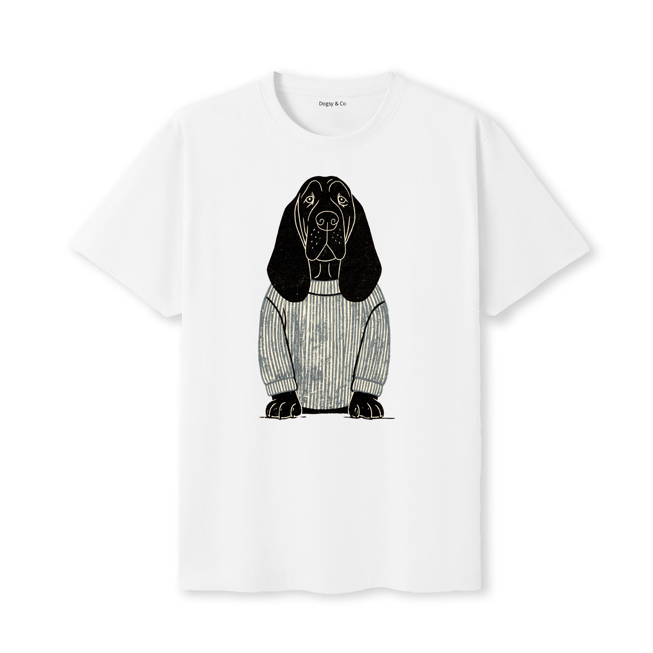 Bloodhound Jumper Dog T-Shirt - White