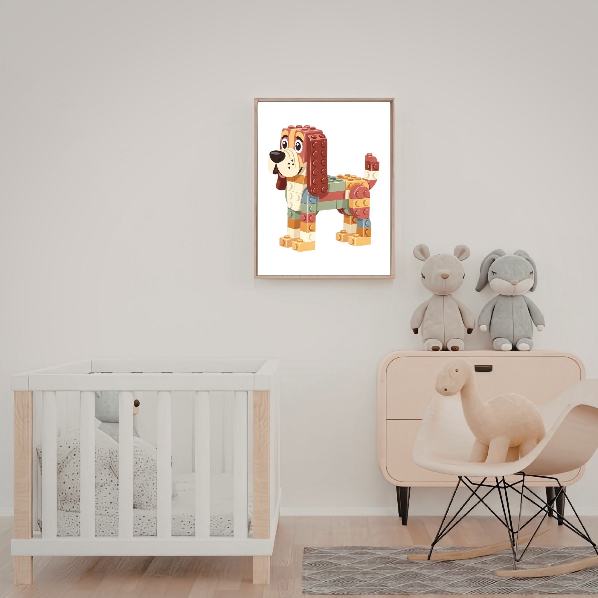 Bloodhound Lego Dog - White