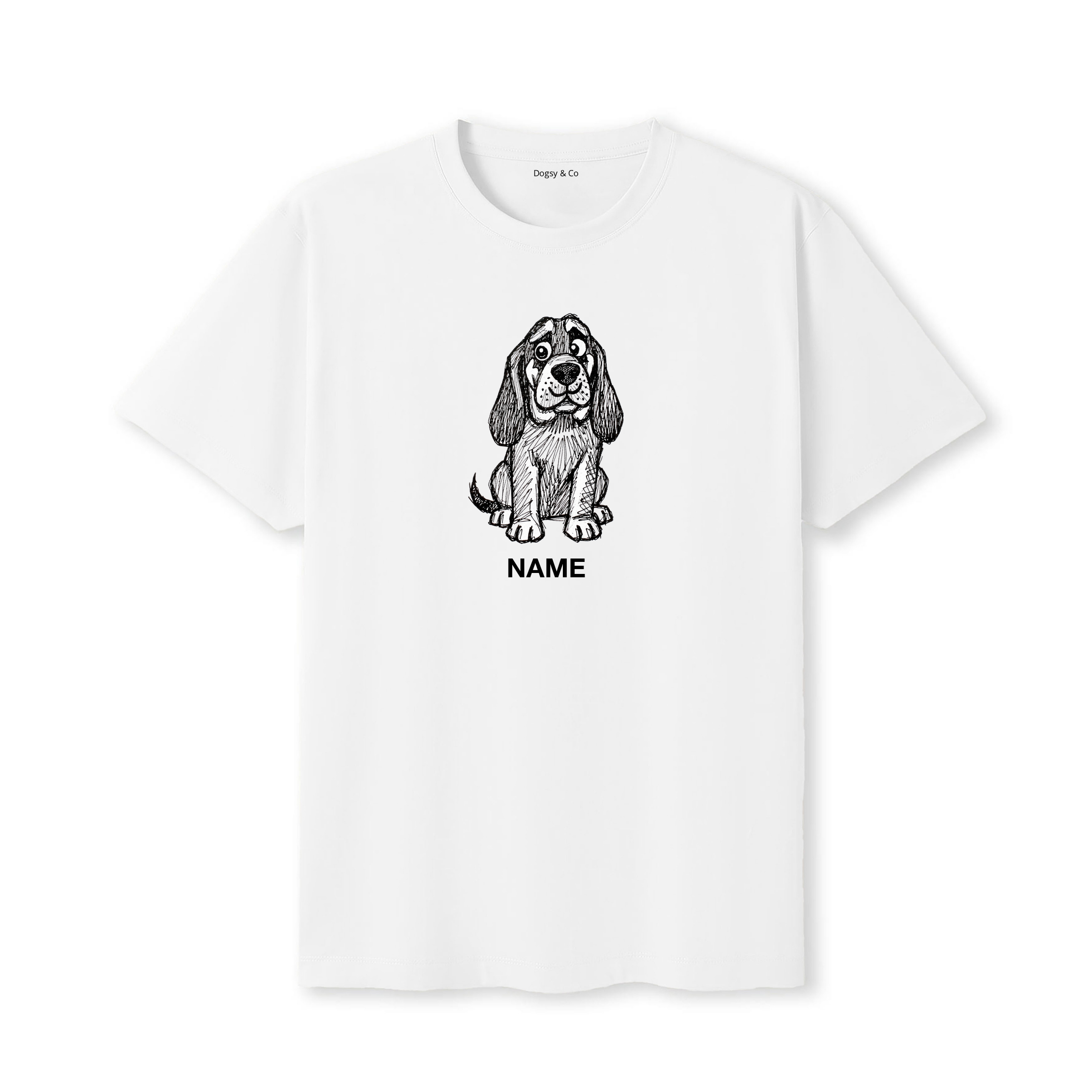 Bloodhound Scraggy Dog Custom T-Shirt - White