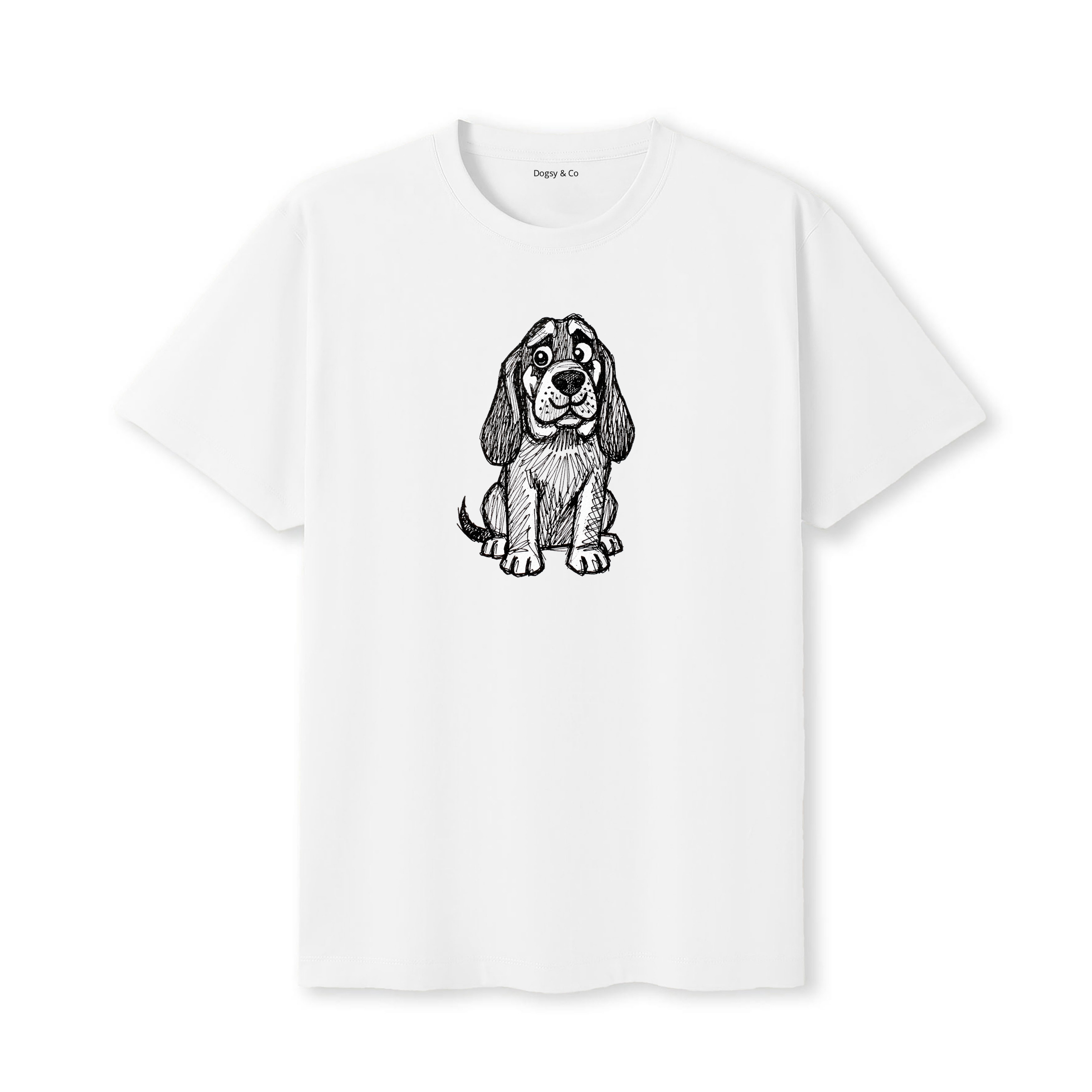 Bloodhound Scraggy Dog T-Shirt - White