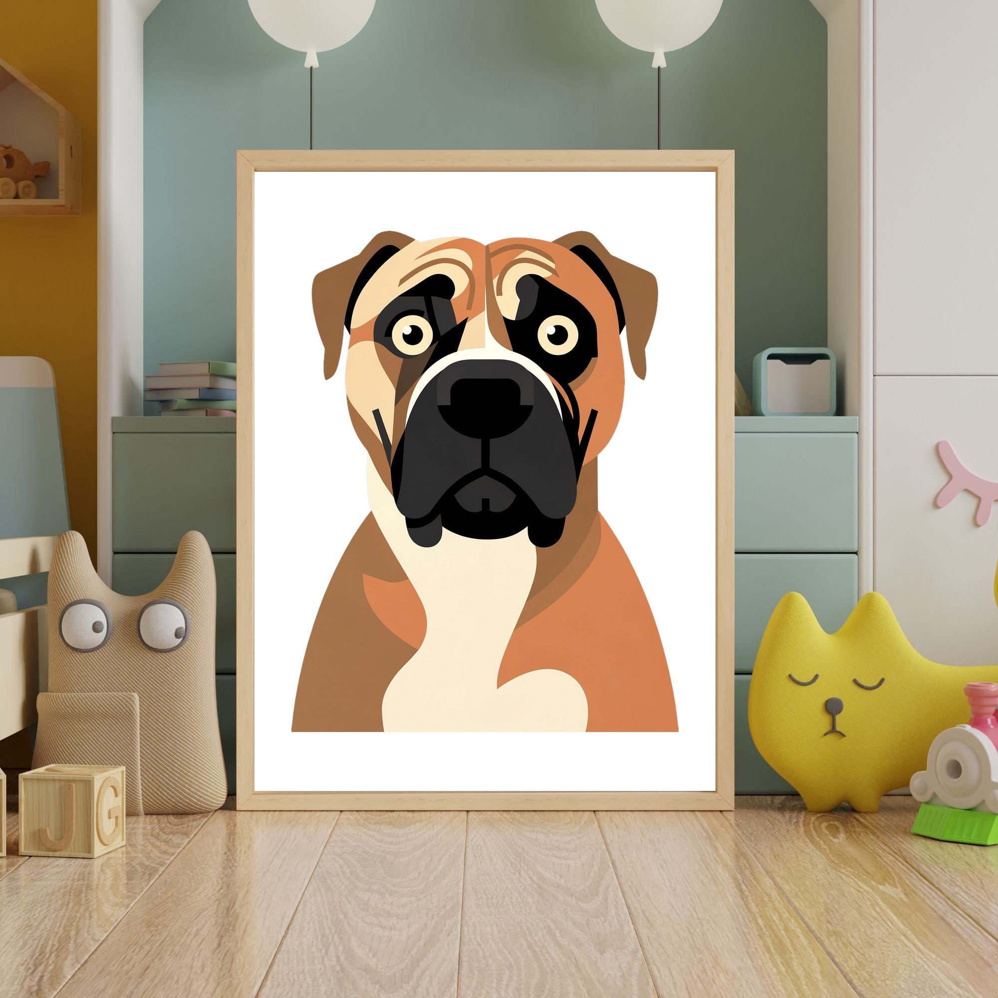 Bold Block Art Print - Framed Nursery Mockup