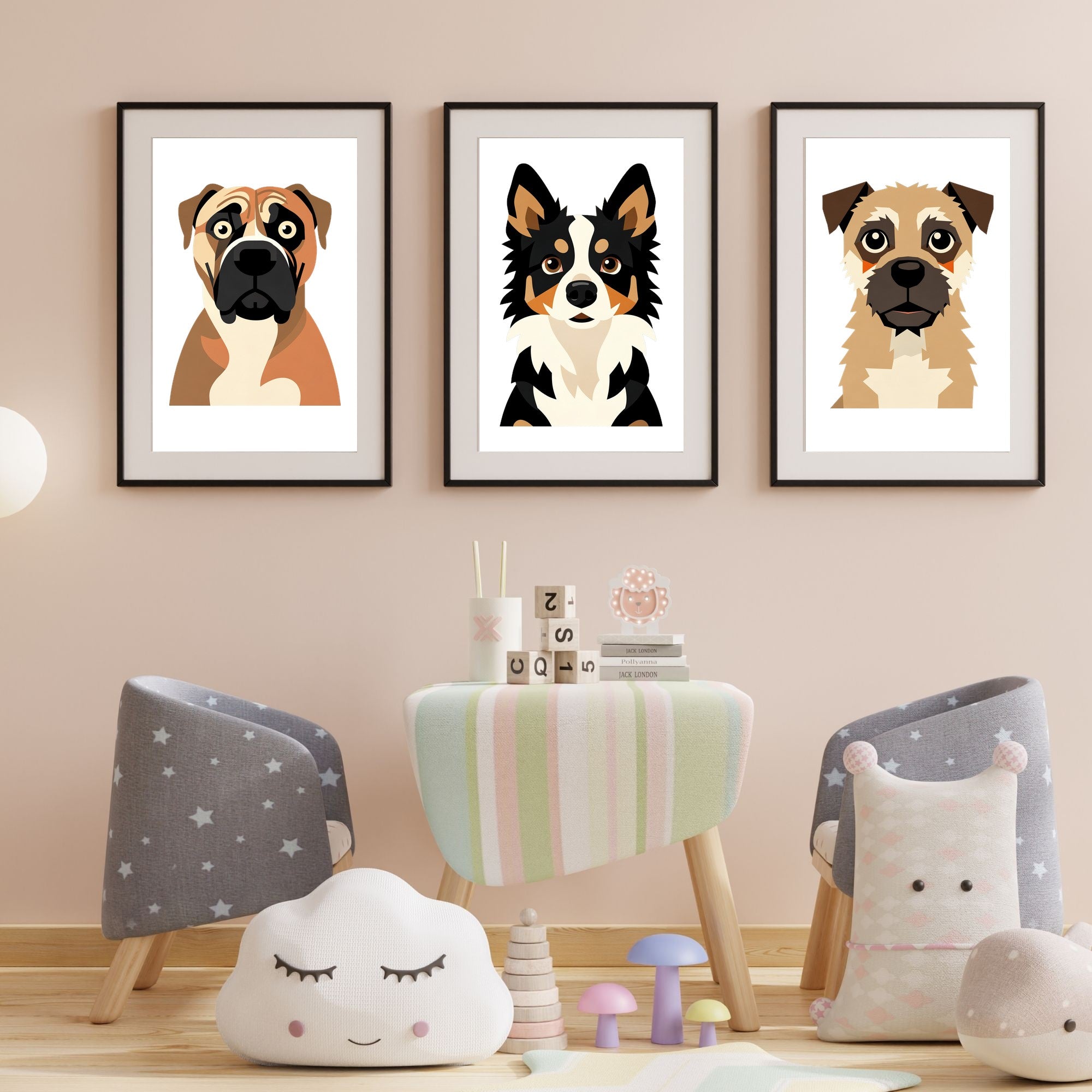 Bold Block Art Print - Framed Nursery Mockup