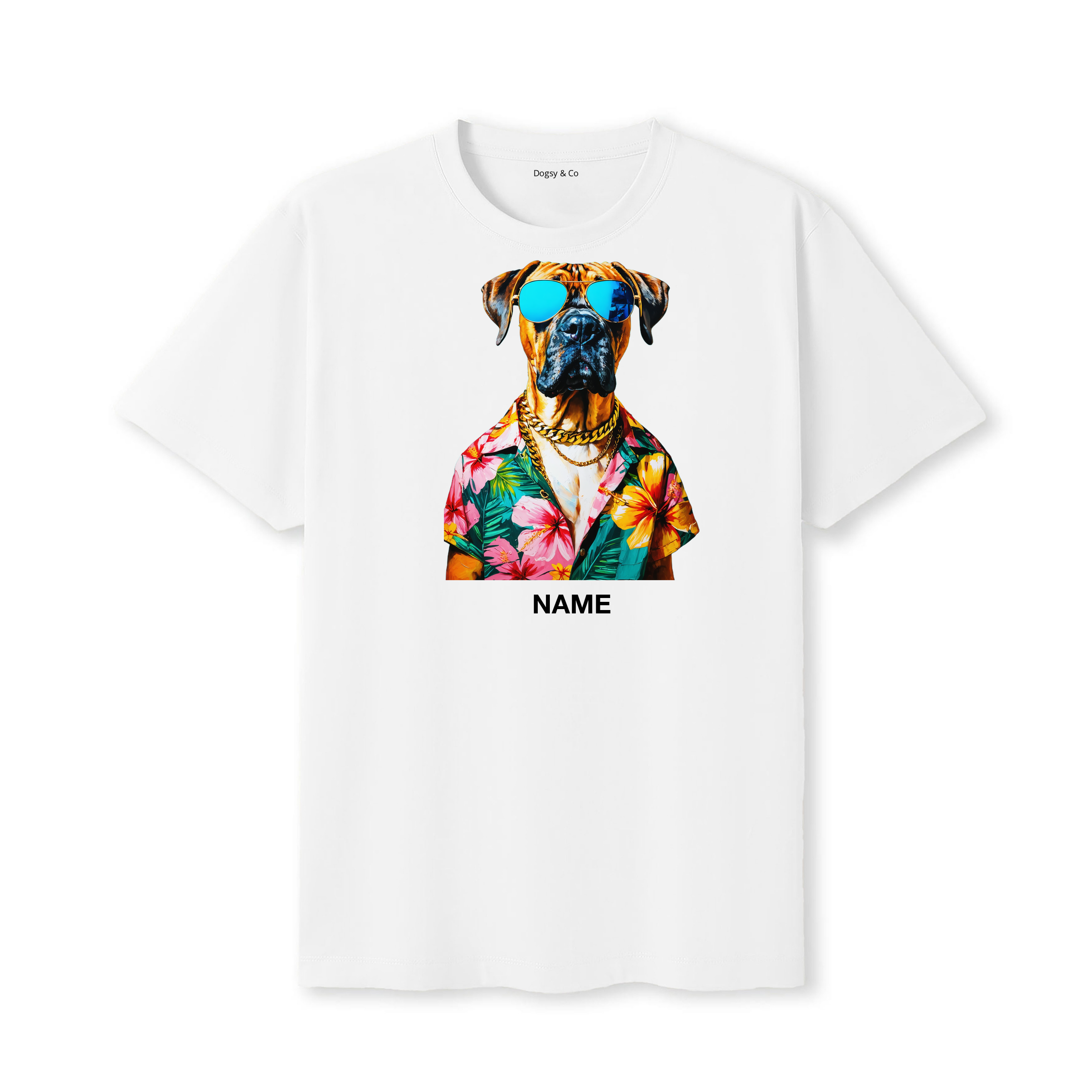 Boerboel Hawaii Dog Custom T-Shirt - White