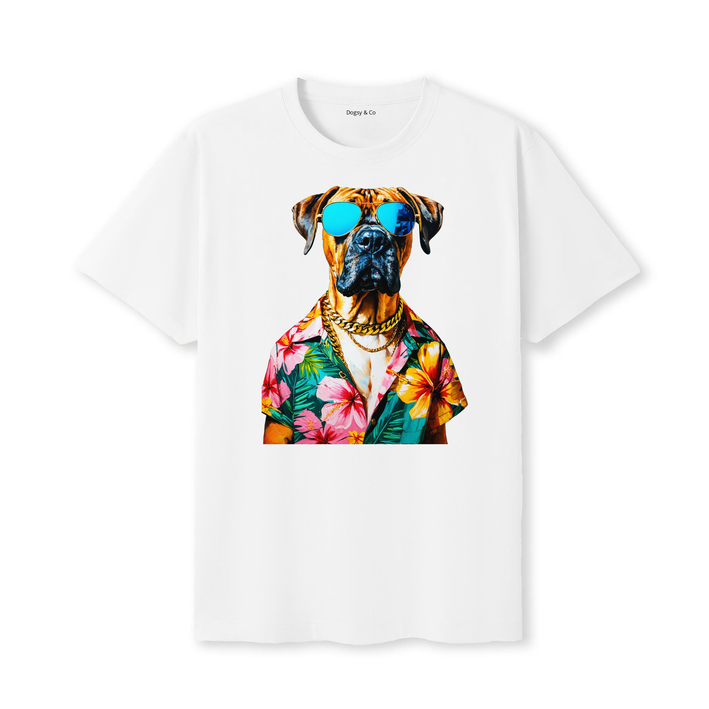 Boerboel Hawaii Dog T-Shirt - White