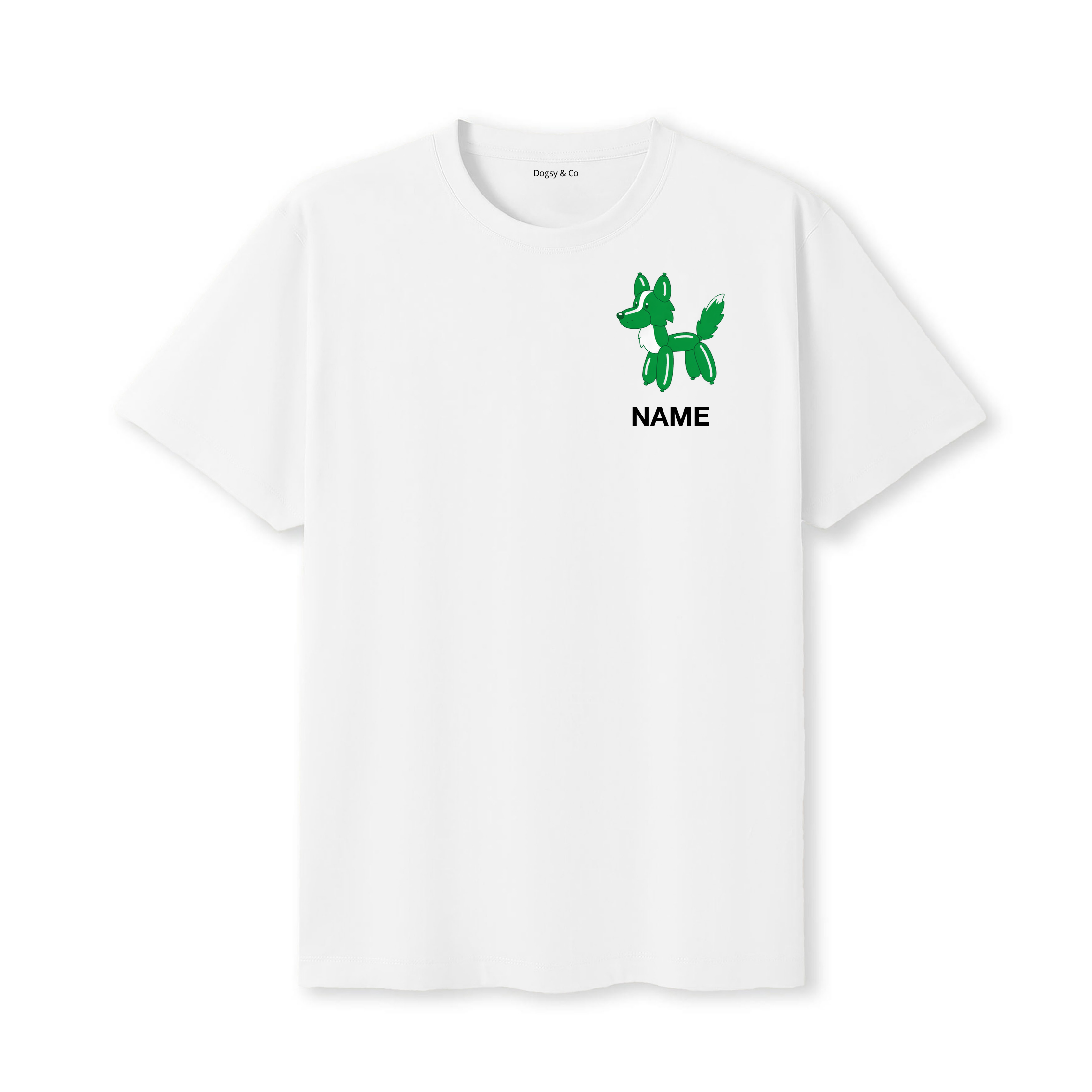 Border Collie Balloon Dog Custom T-Shirt - White