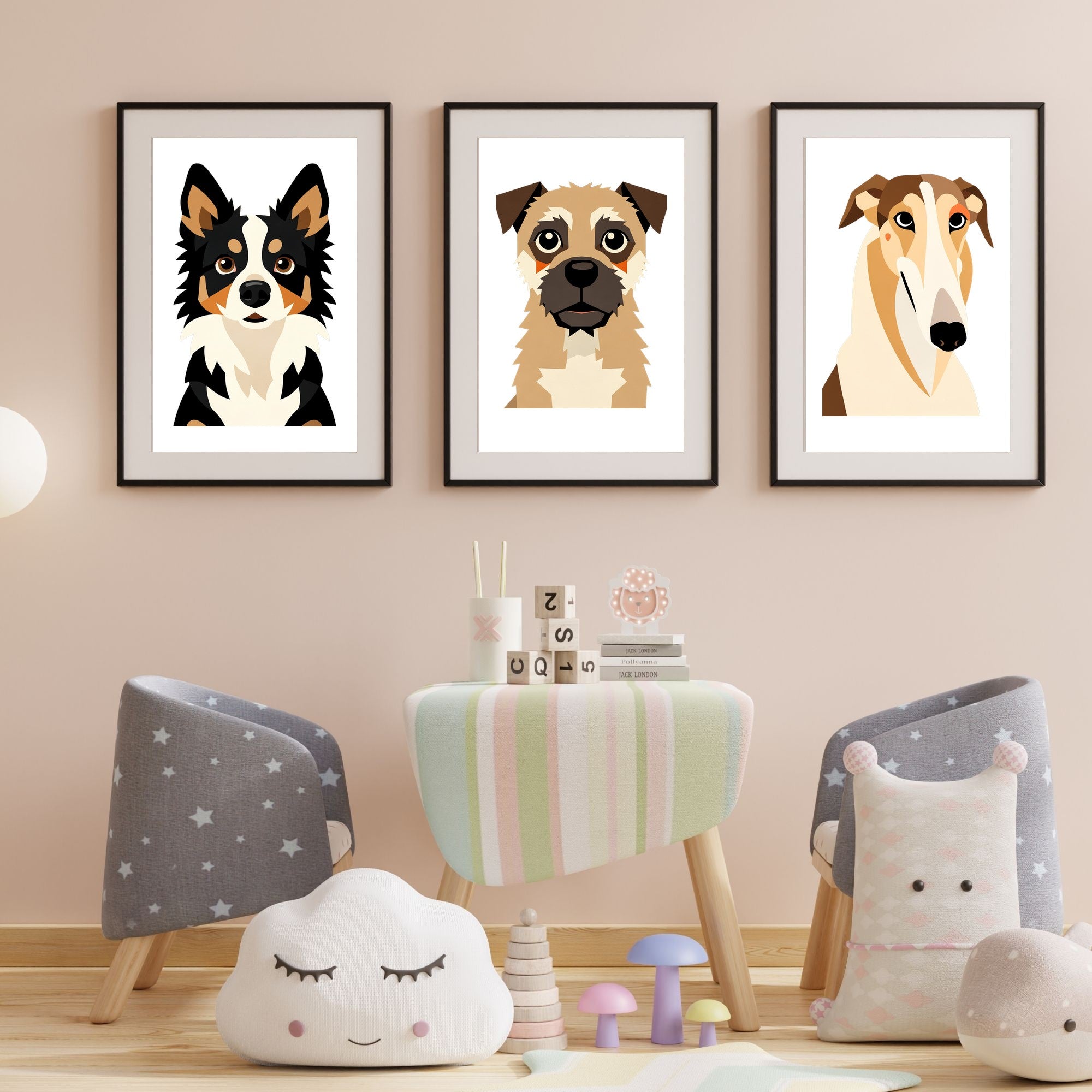 Bold Block Art Print - Framed Nursery Mockup