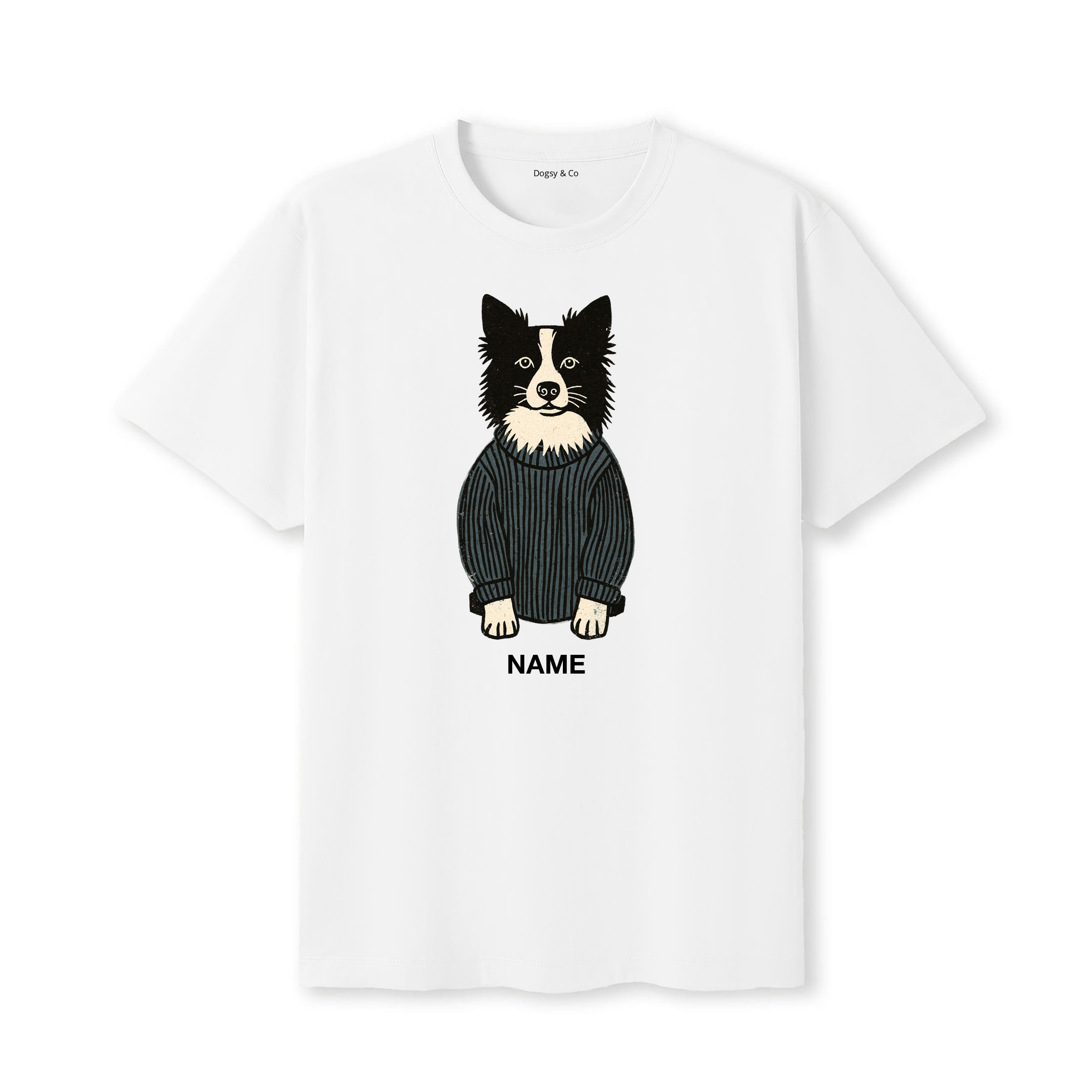 Border Collie Jumper Dog Custom T-Shirt - White