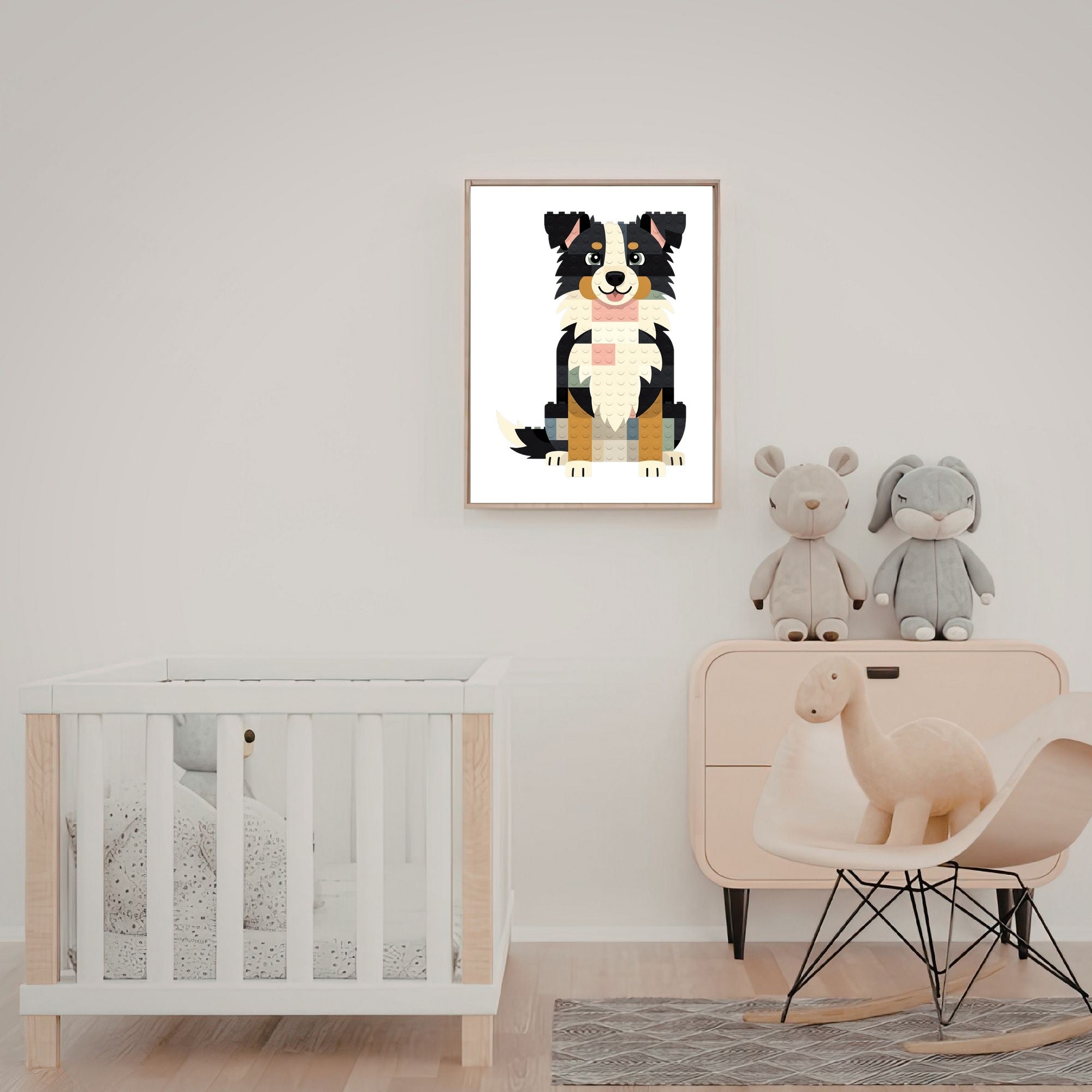 Border Collie Lego Dog - White