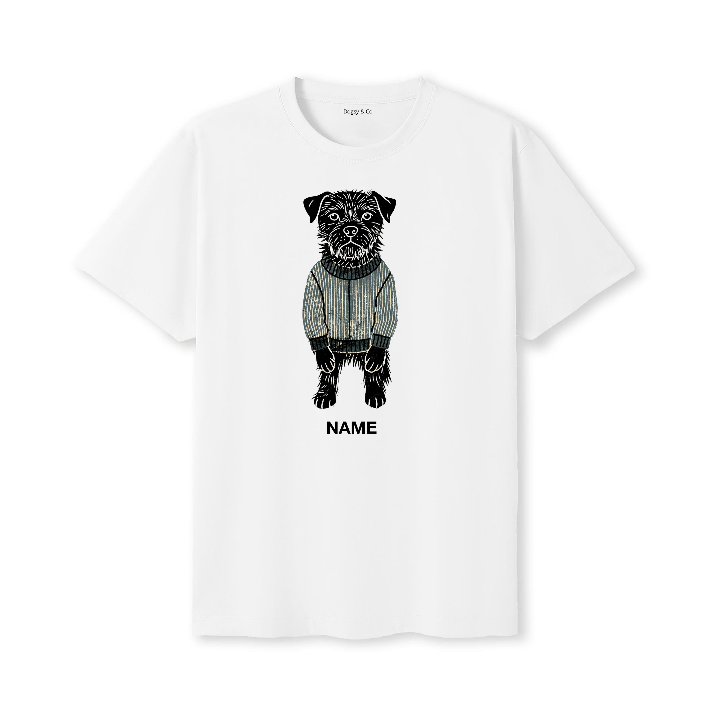 Border Terrier Jumper Dog Custom T-Shirt - White