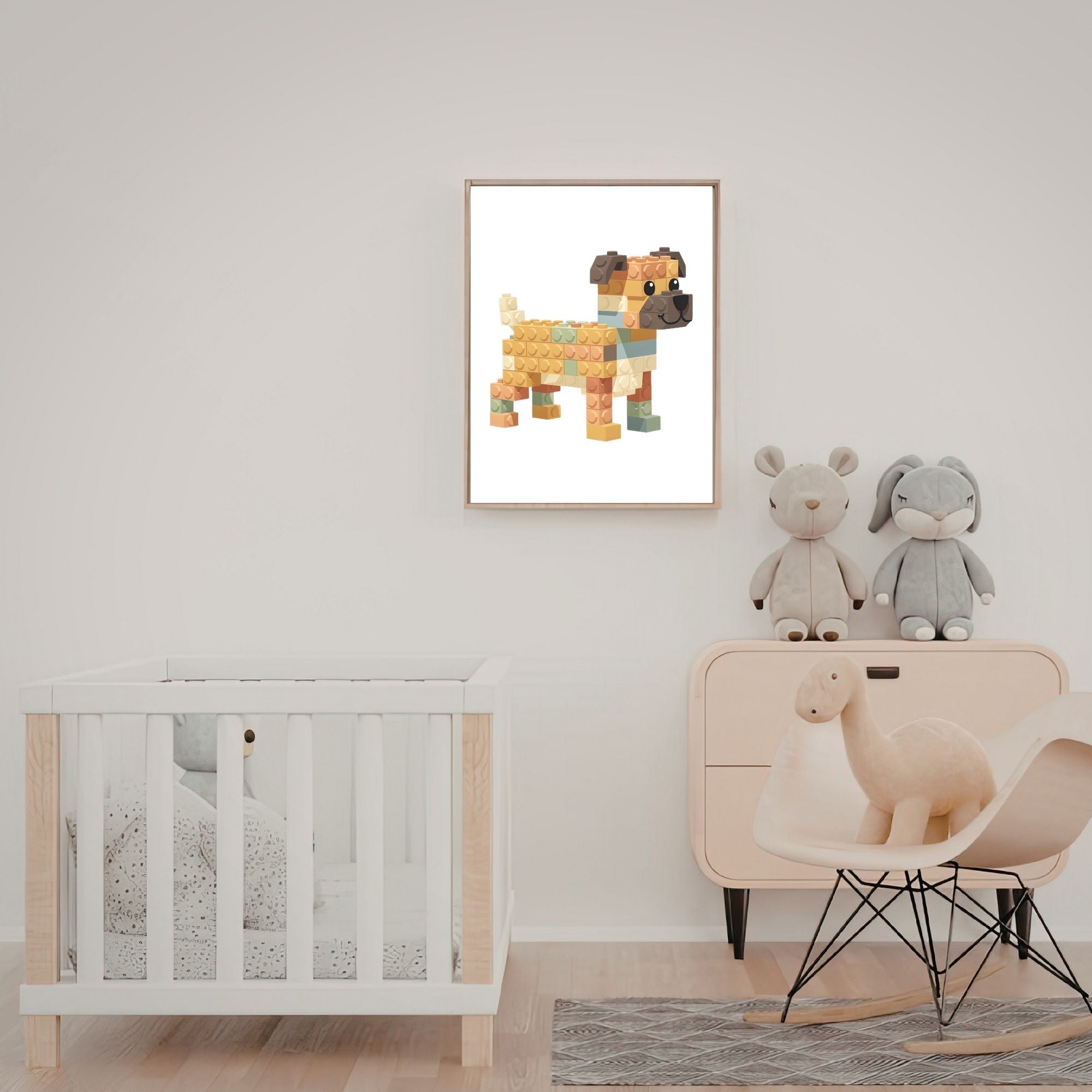 Border Terrier Lego Dog - White