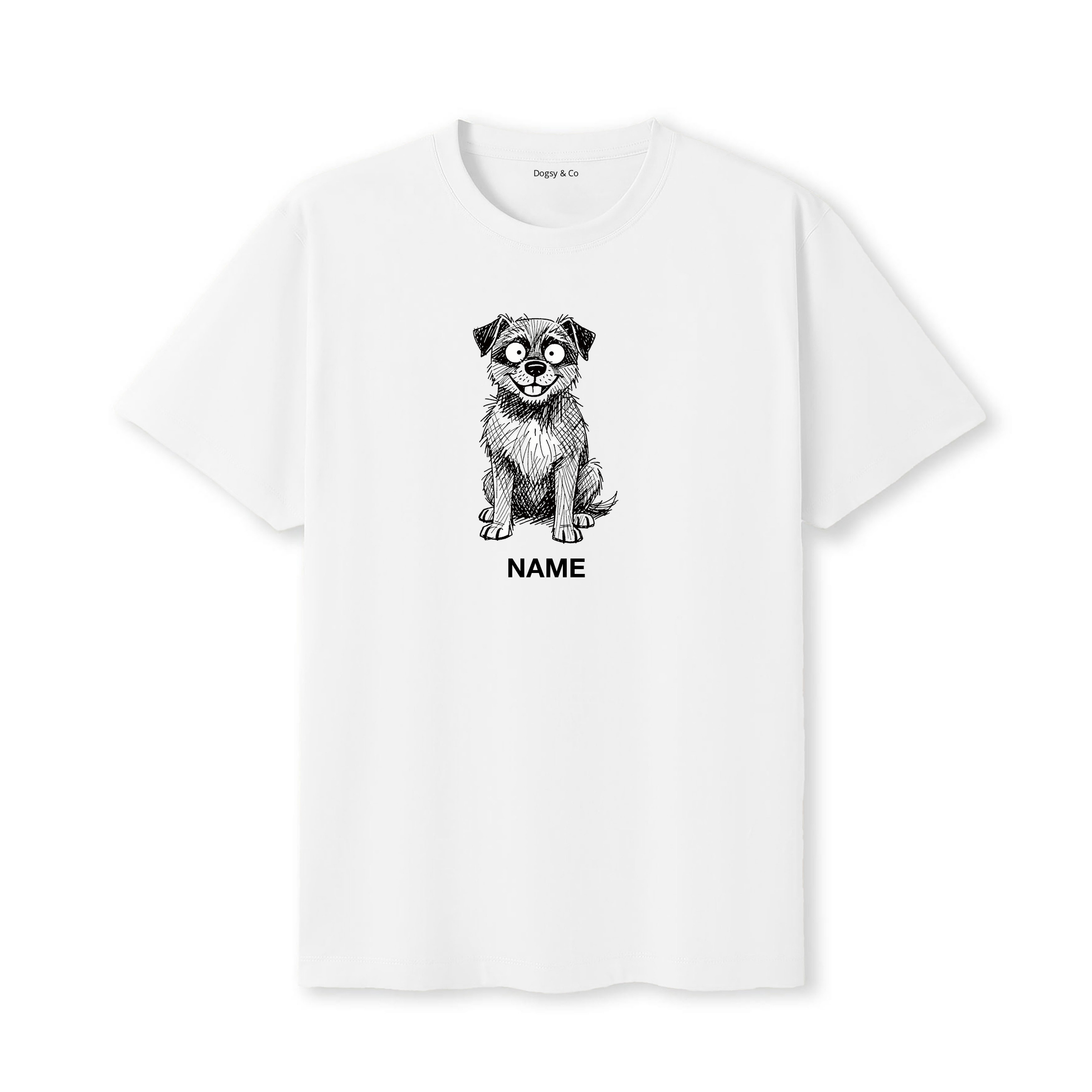 Border Terrier Scraggy Dog Custom T-Shirt - White