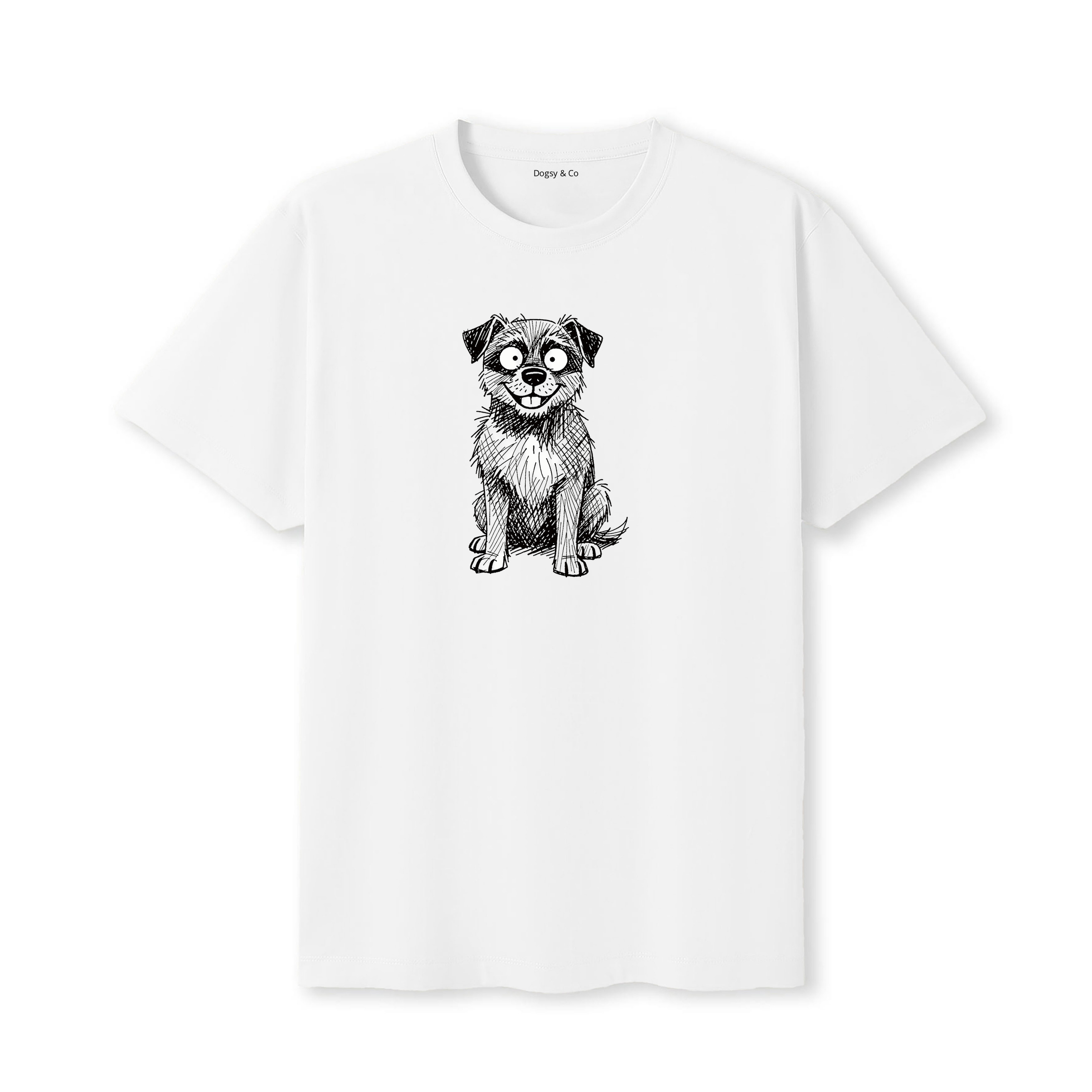 Border Terrier Scraggy Dog T-Shirt - White
