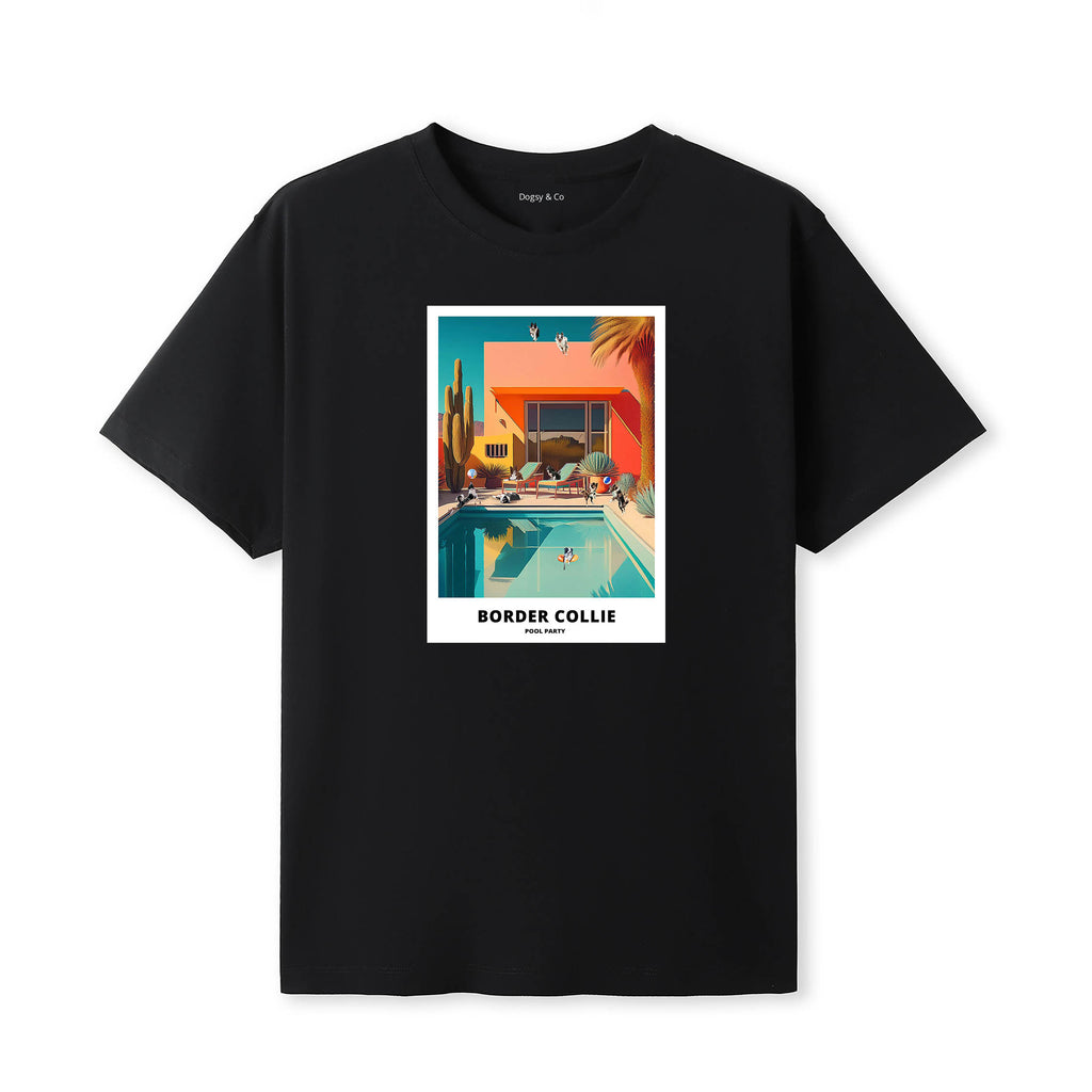 Border Collie Pool Party T-shirt