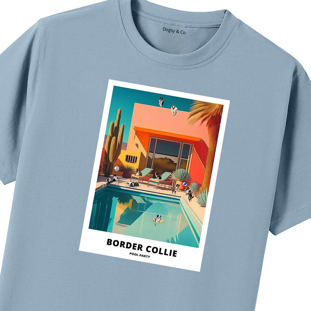 Border Collie Pool Party T-shirt