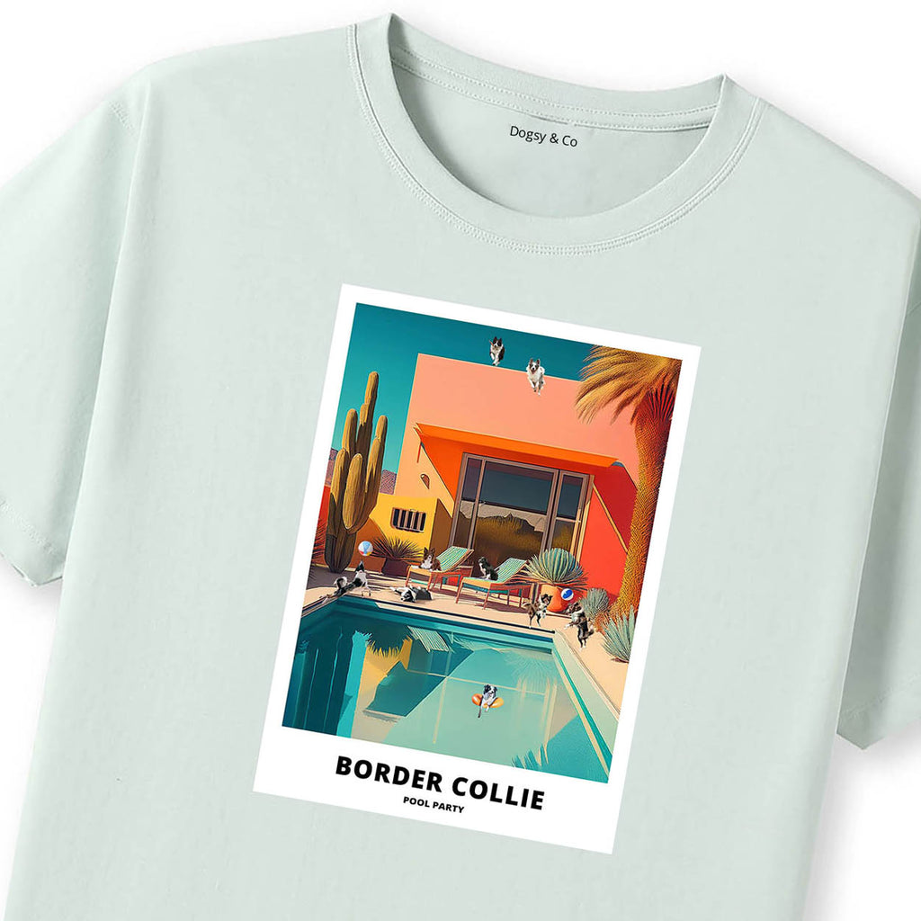 Border Collie Pool Party T-shirt