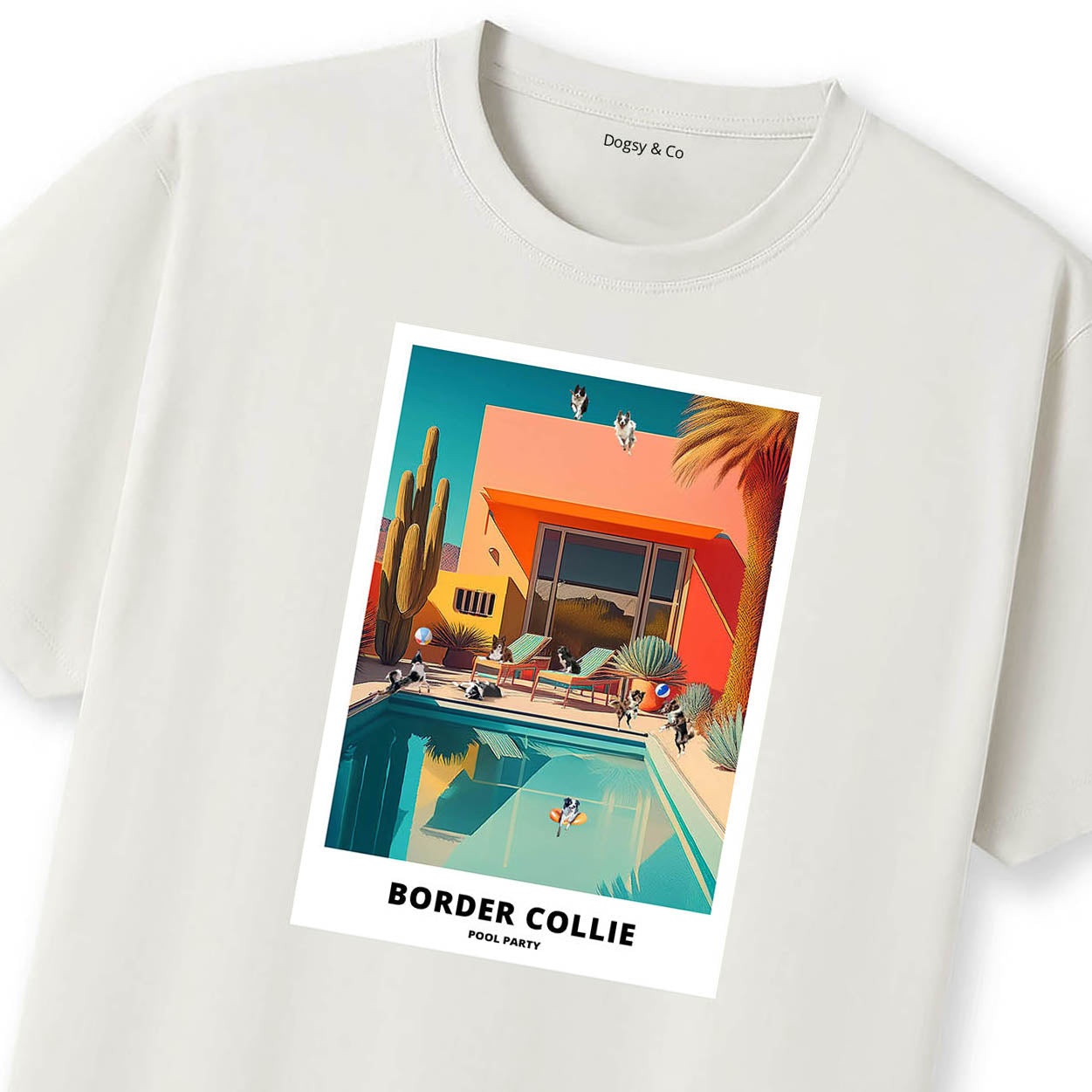 Border Collie Pool Party T-shirt