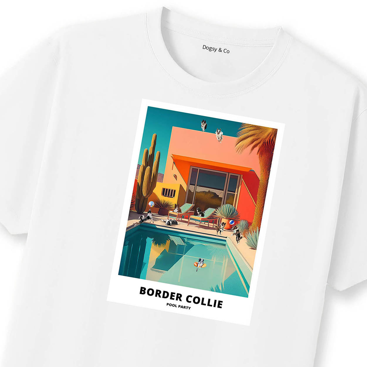 Border Collie Pool Party T-shirt