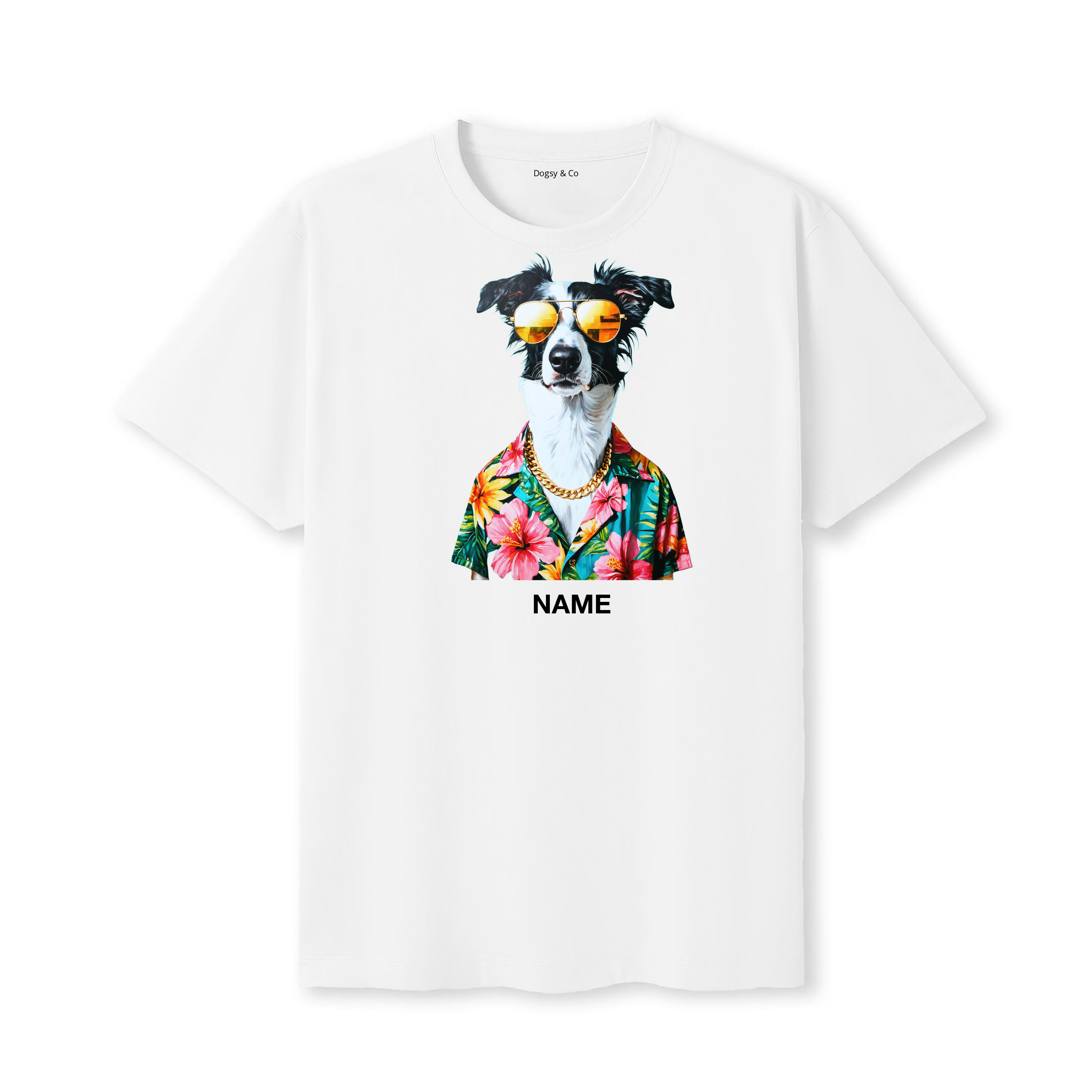 Borzoi Hawaii Dog Custom T-Shirt - White