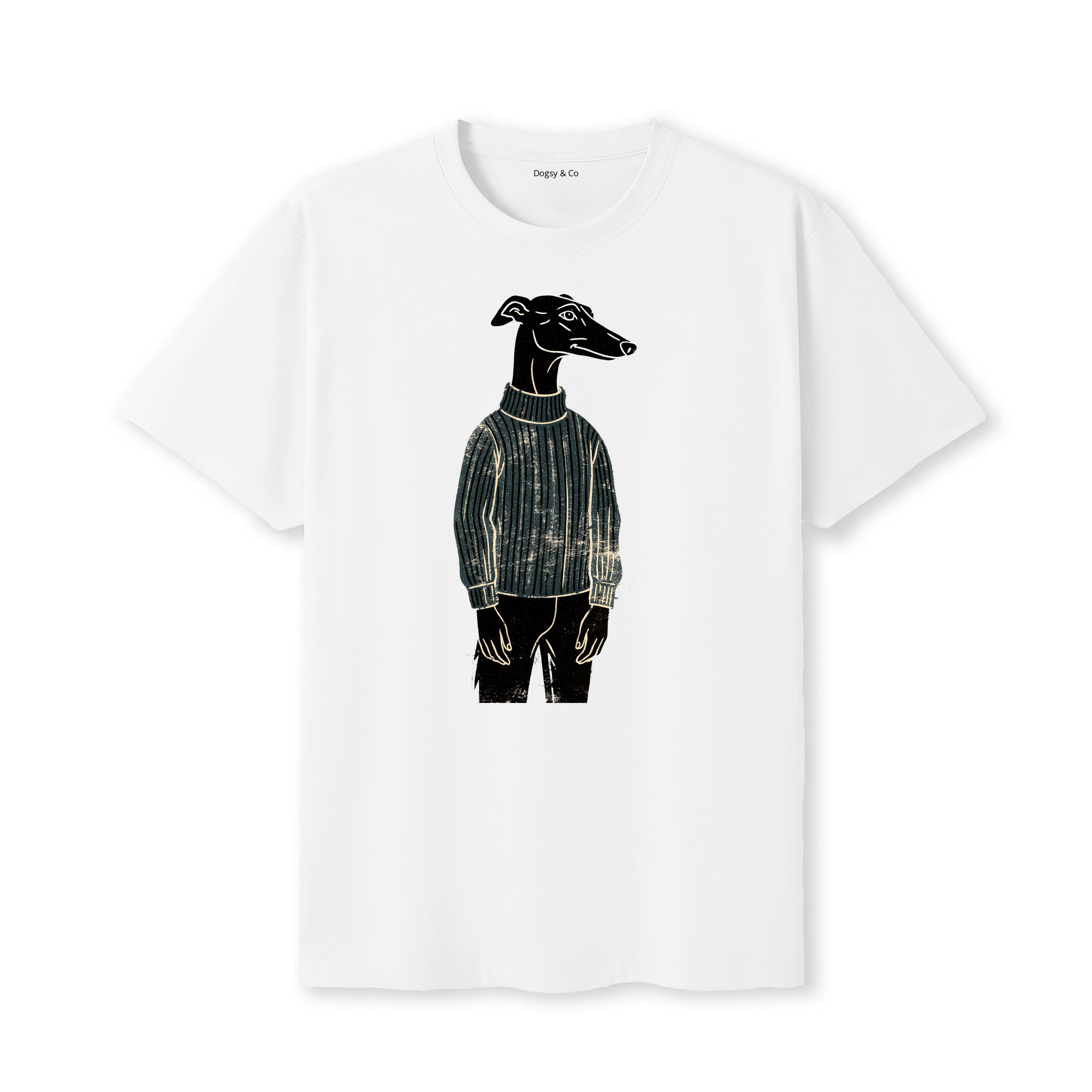 Borzoi Jumper Dog T-Shirt - White