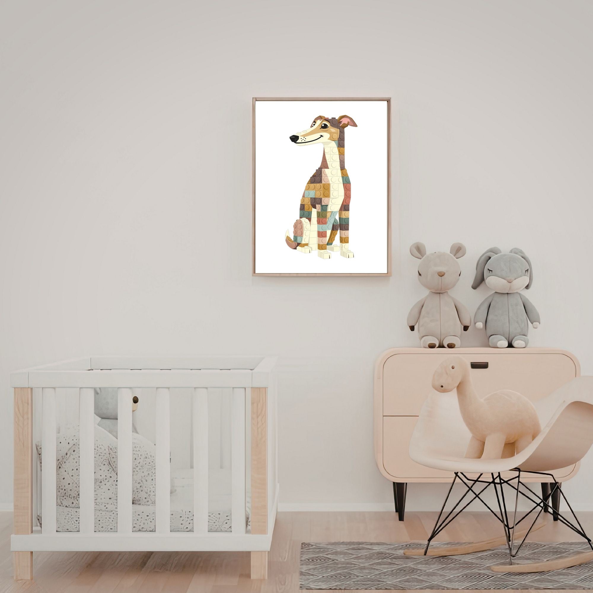 Borzoi Lego Dog - White