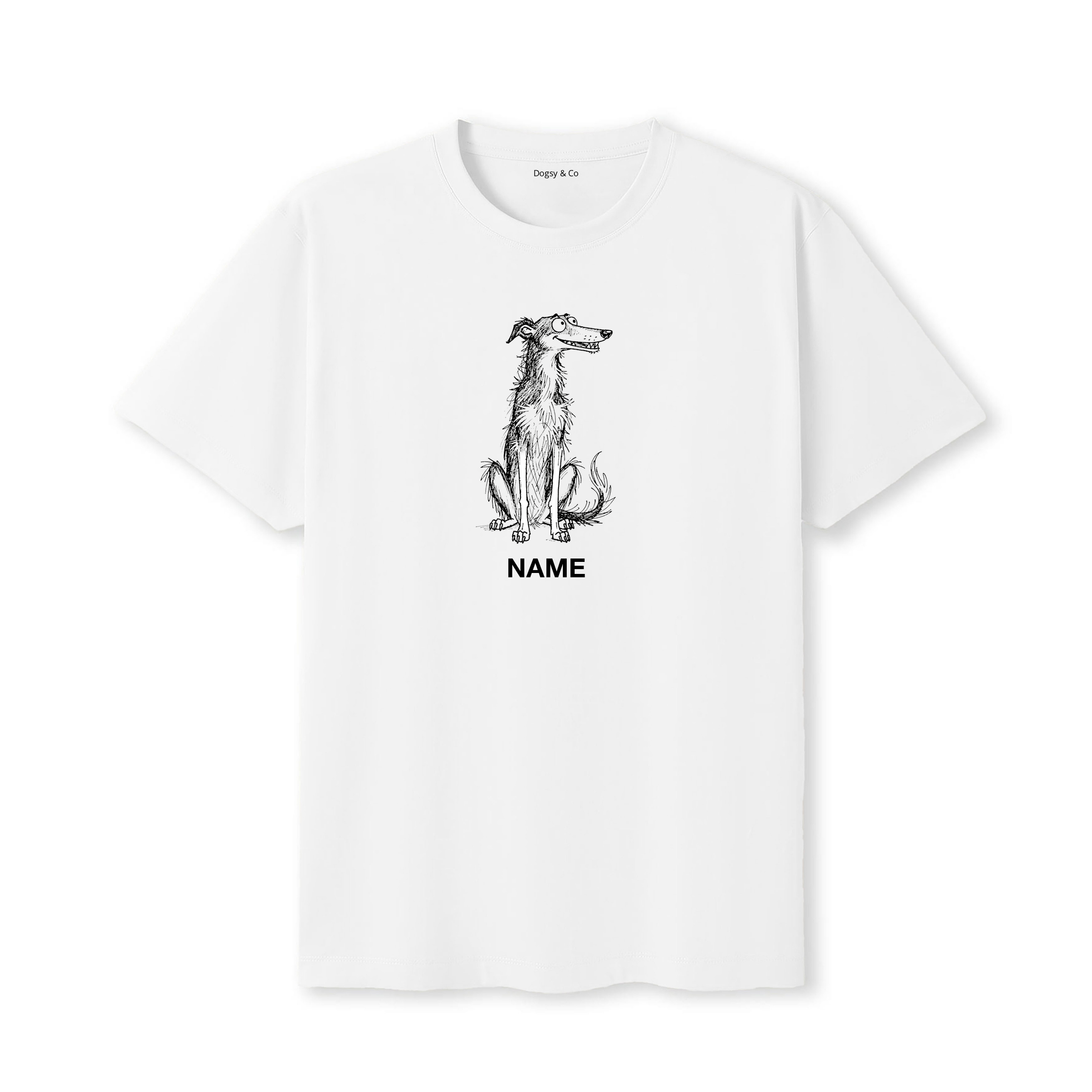 Borzoi Scraggy Dog Custom T-Shirt - White