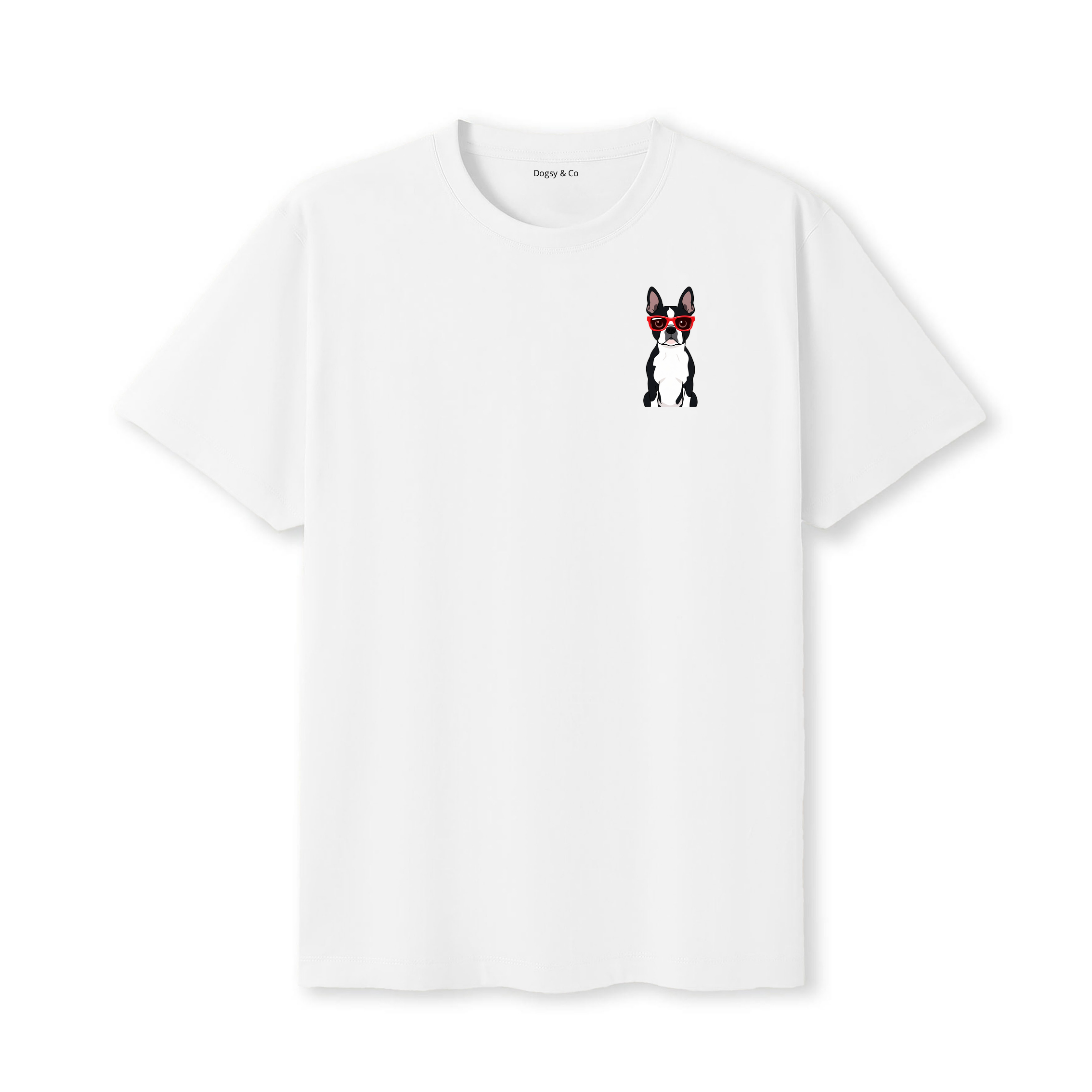 Boston Terrier Cool Dog T-Shirt - White