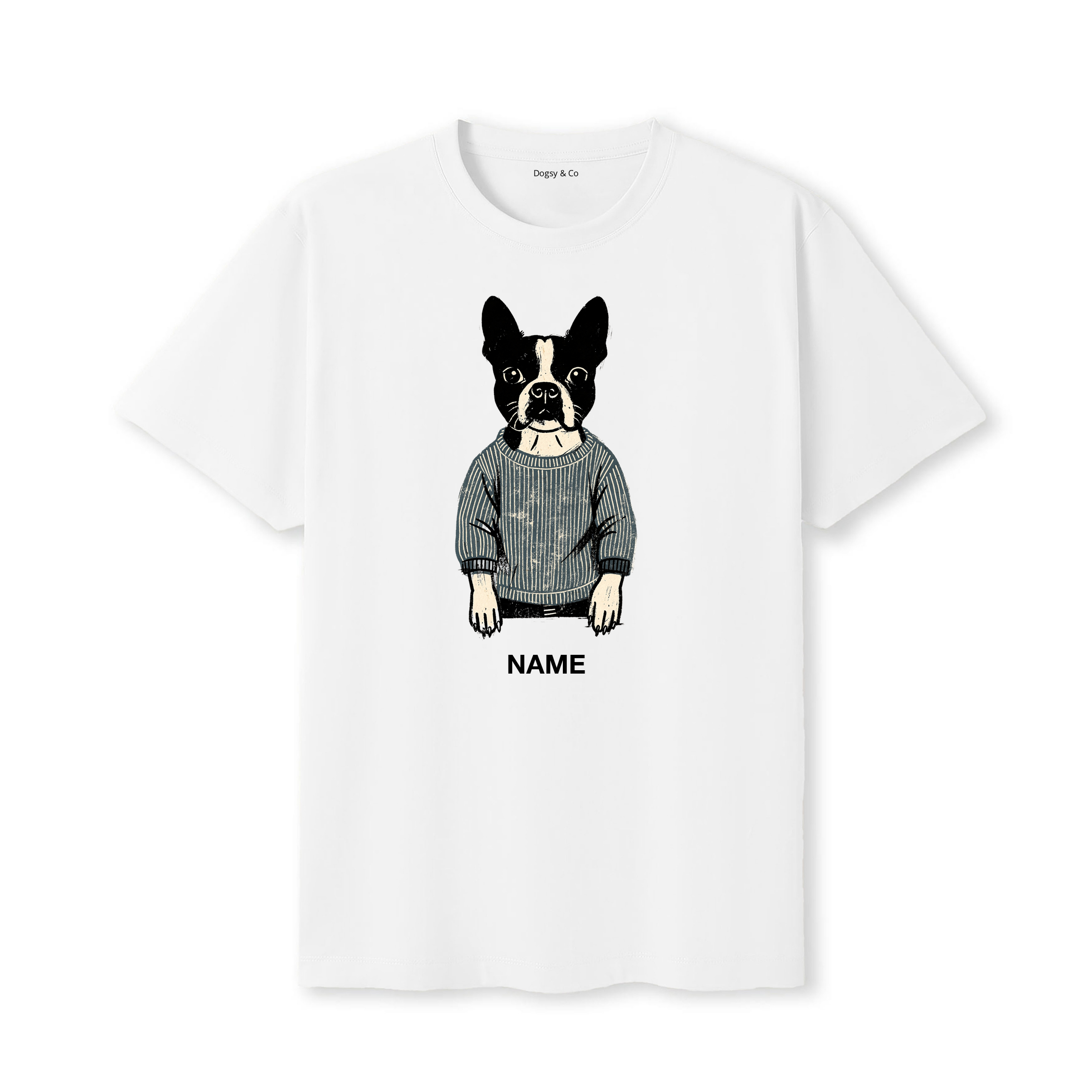 Boston Terrier Jumper Dog Custom T-Shirt - White