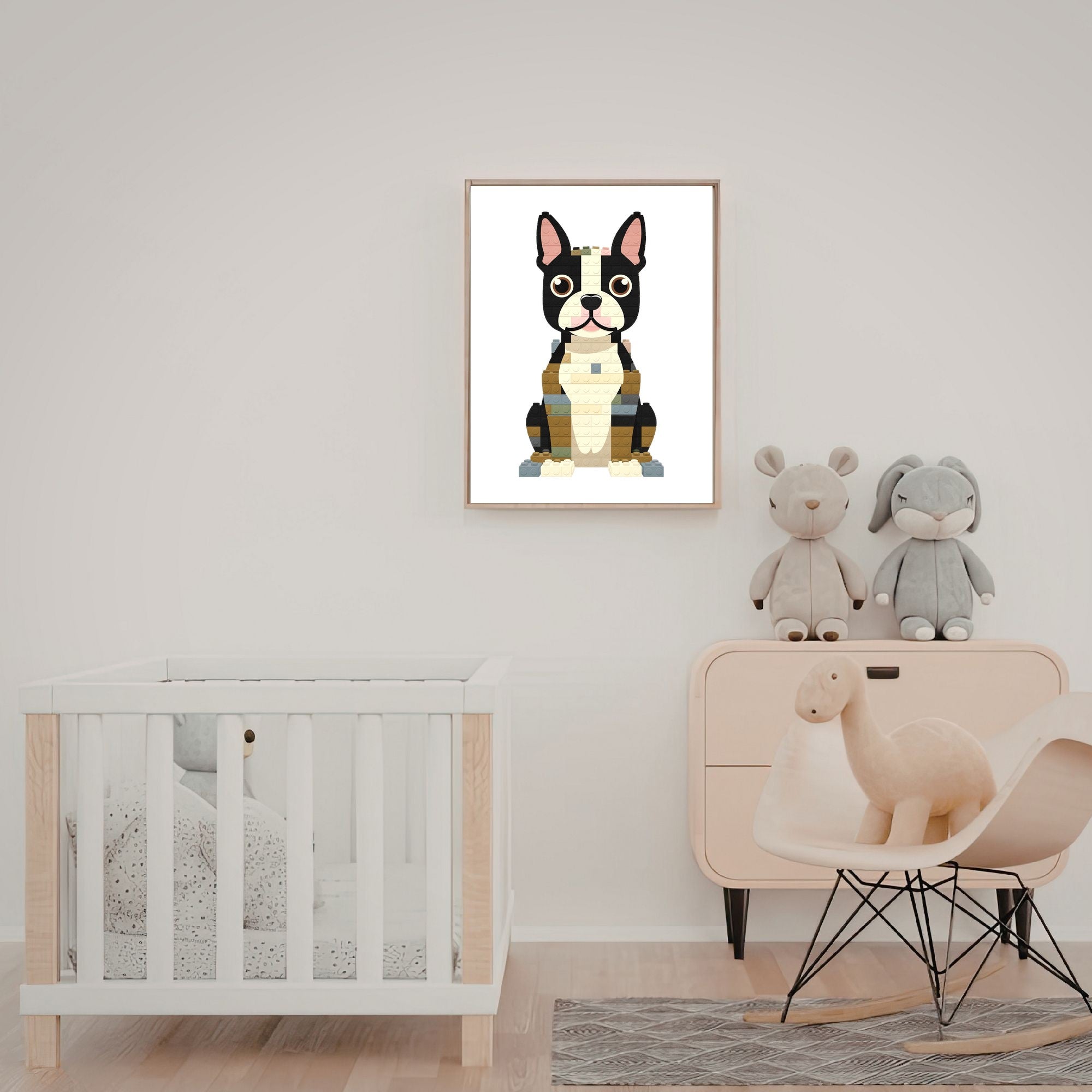 Boston Terrier Lego Dog - White