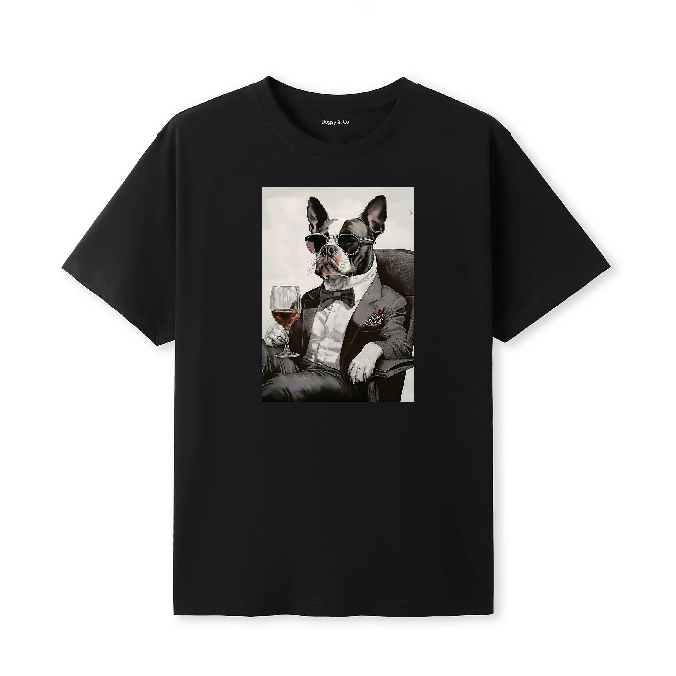 Boston Terrier distinguished gentleman dog t-shirt - black
