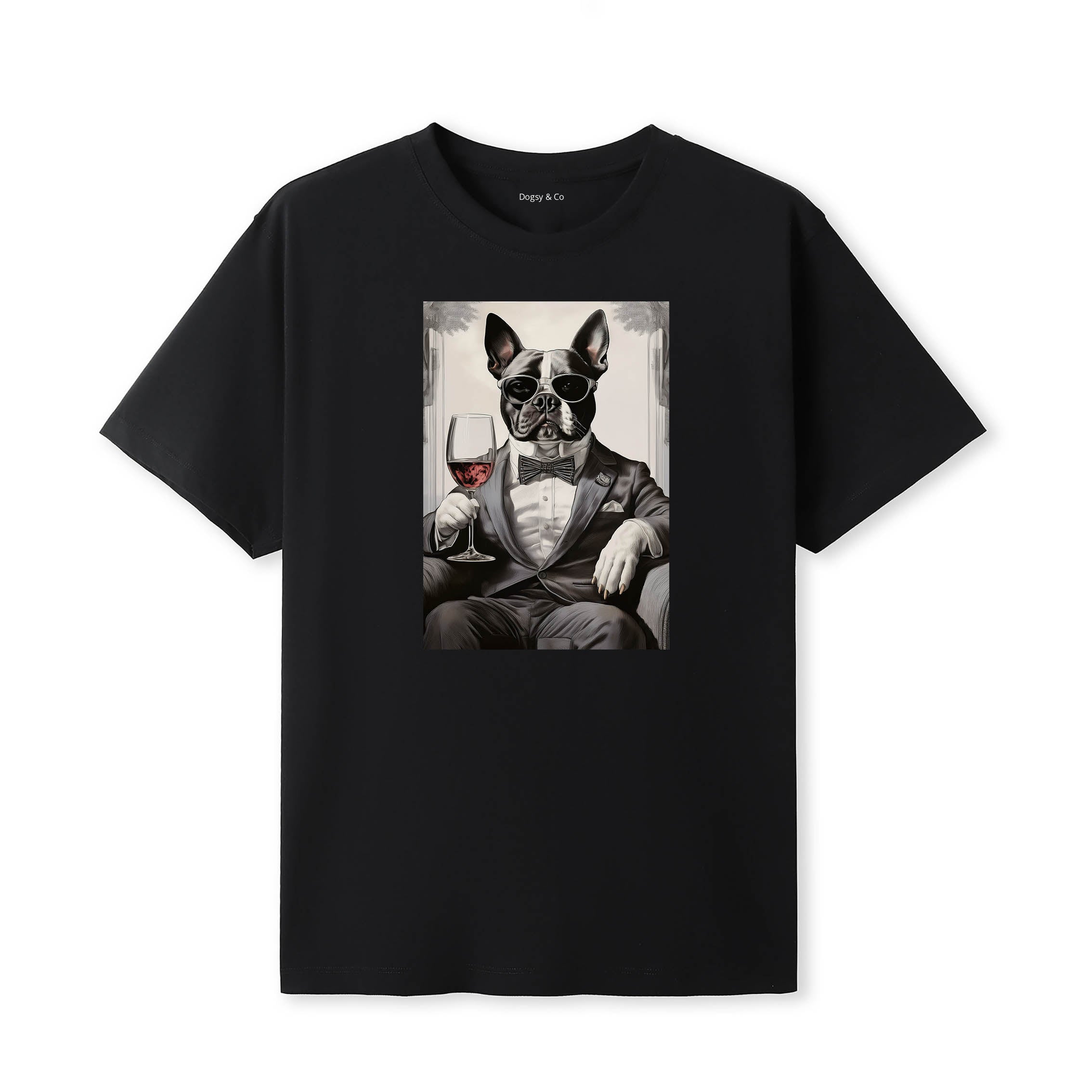 Boston Terrier distinguished gentleman dog t-shirt - black