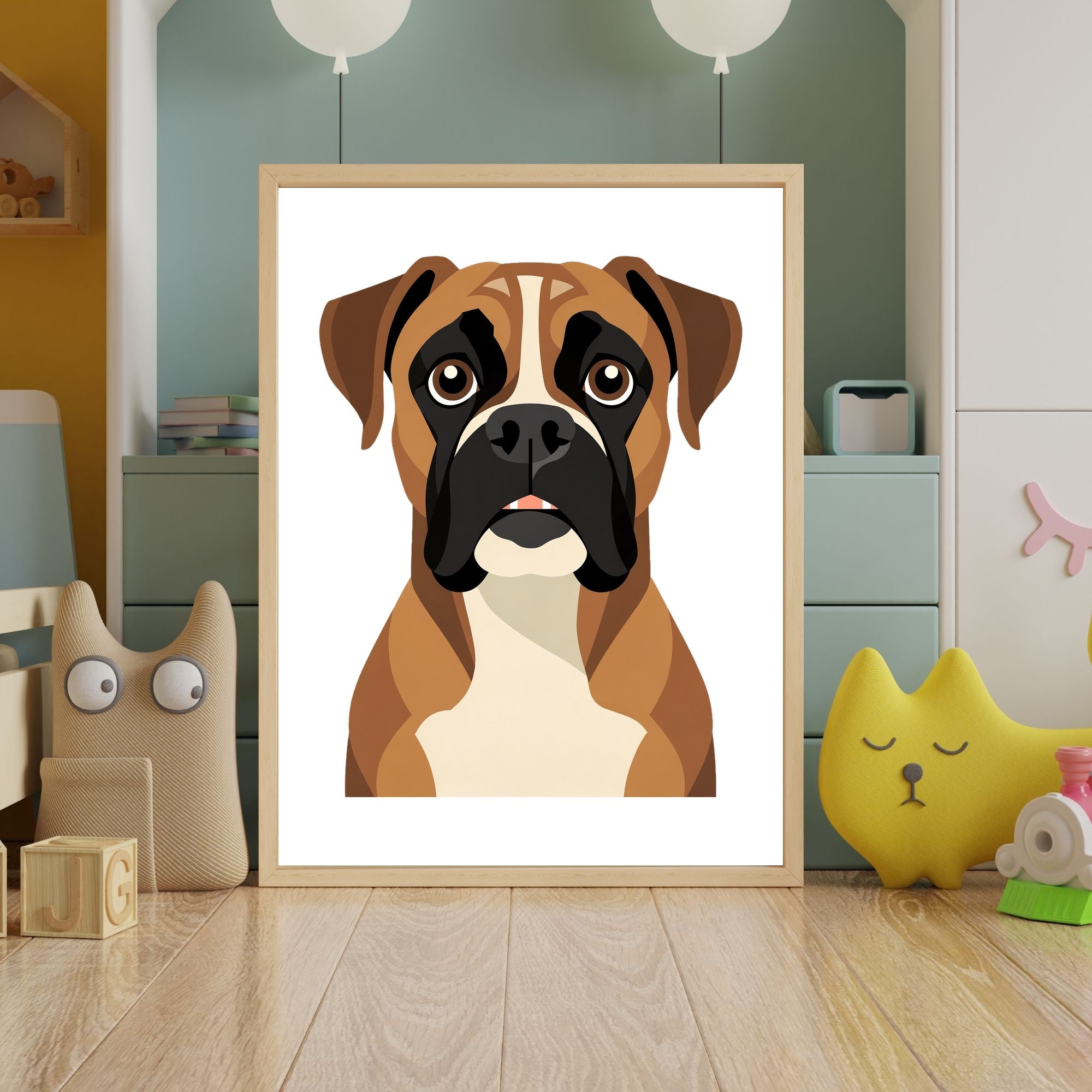 Bold Block Art Print - Framed Nursery Mockup
