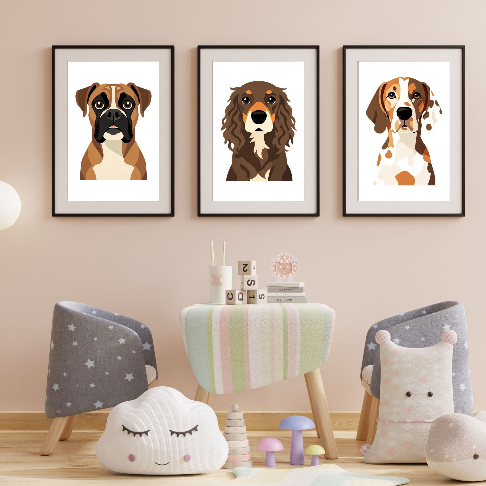 Bold Block Art Print - Framed Nursery Mockup