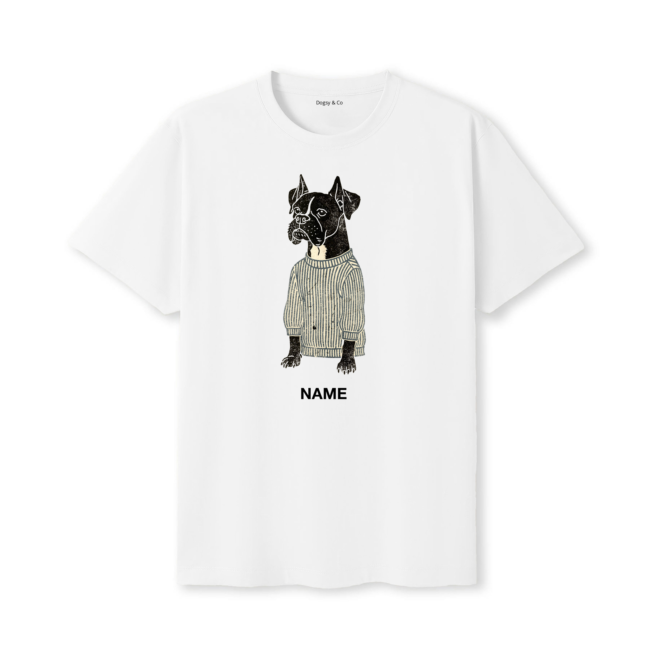 Boxer Jumper Dog Custom T-Shirt - White