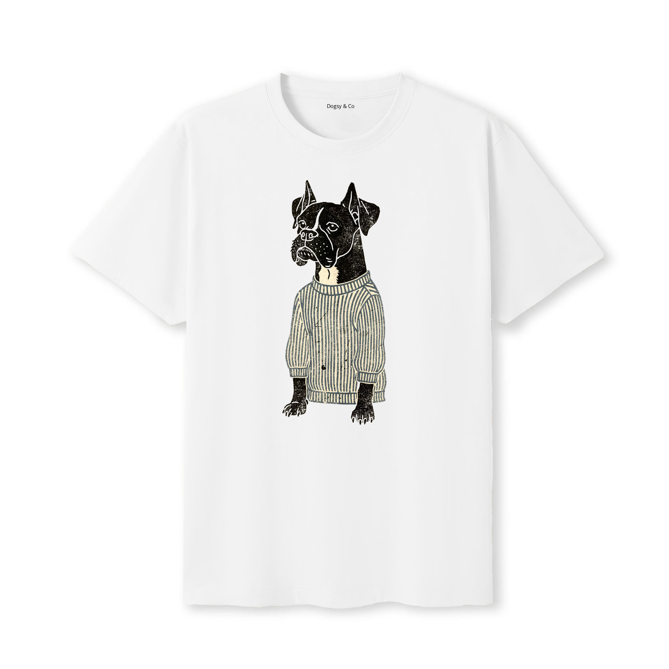 Boxer Jumper Dog T-Shirt - White