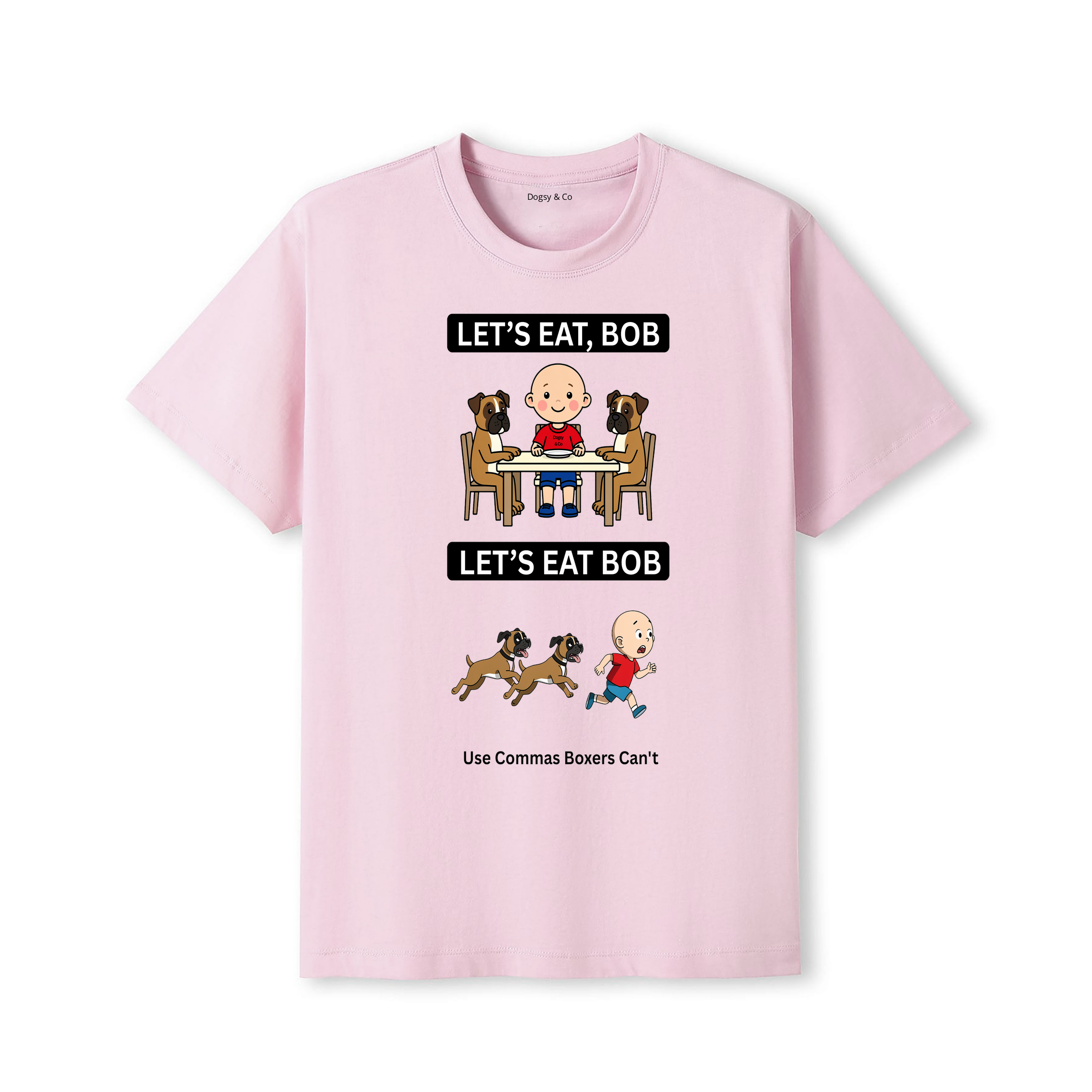 Boxer Let's Eat Bob T-Shirt - dusty pink