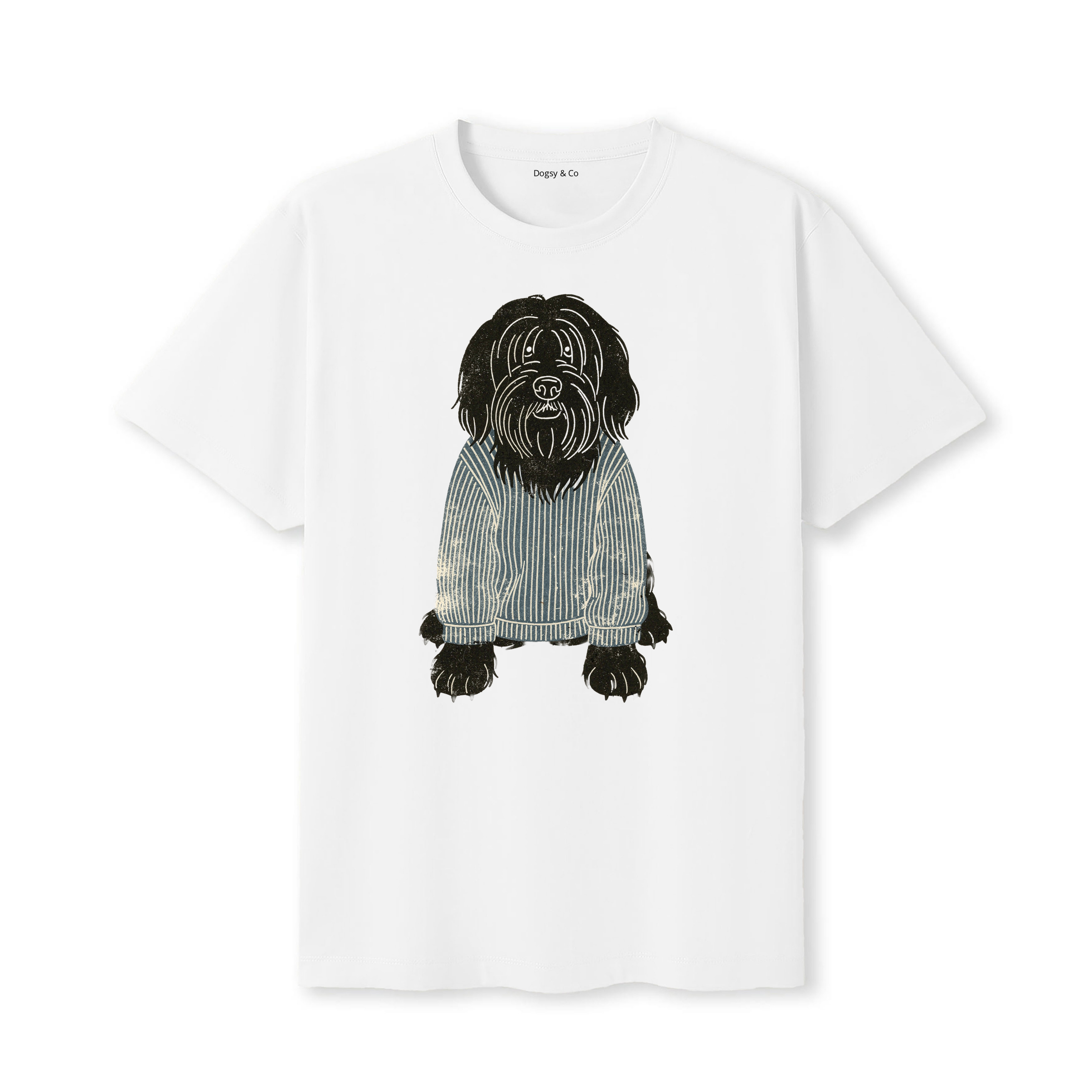 Briard Jumper Dog T-Shirt - White
