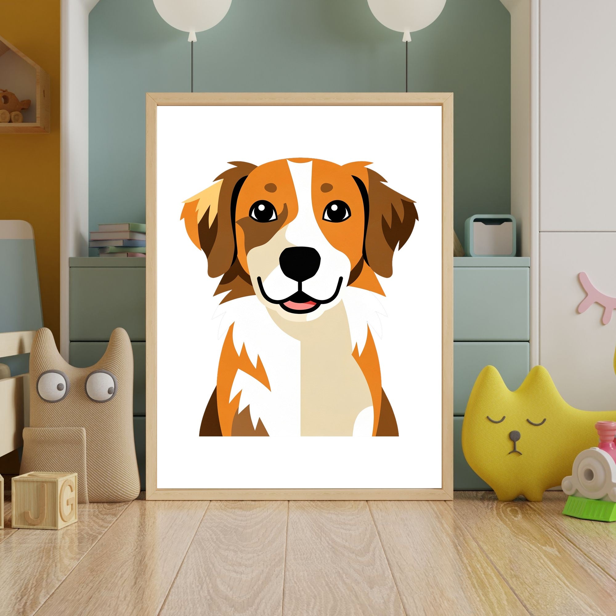 Bold Block Art Print - Framed Nursery Mockup