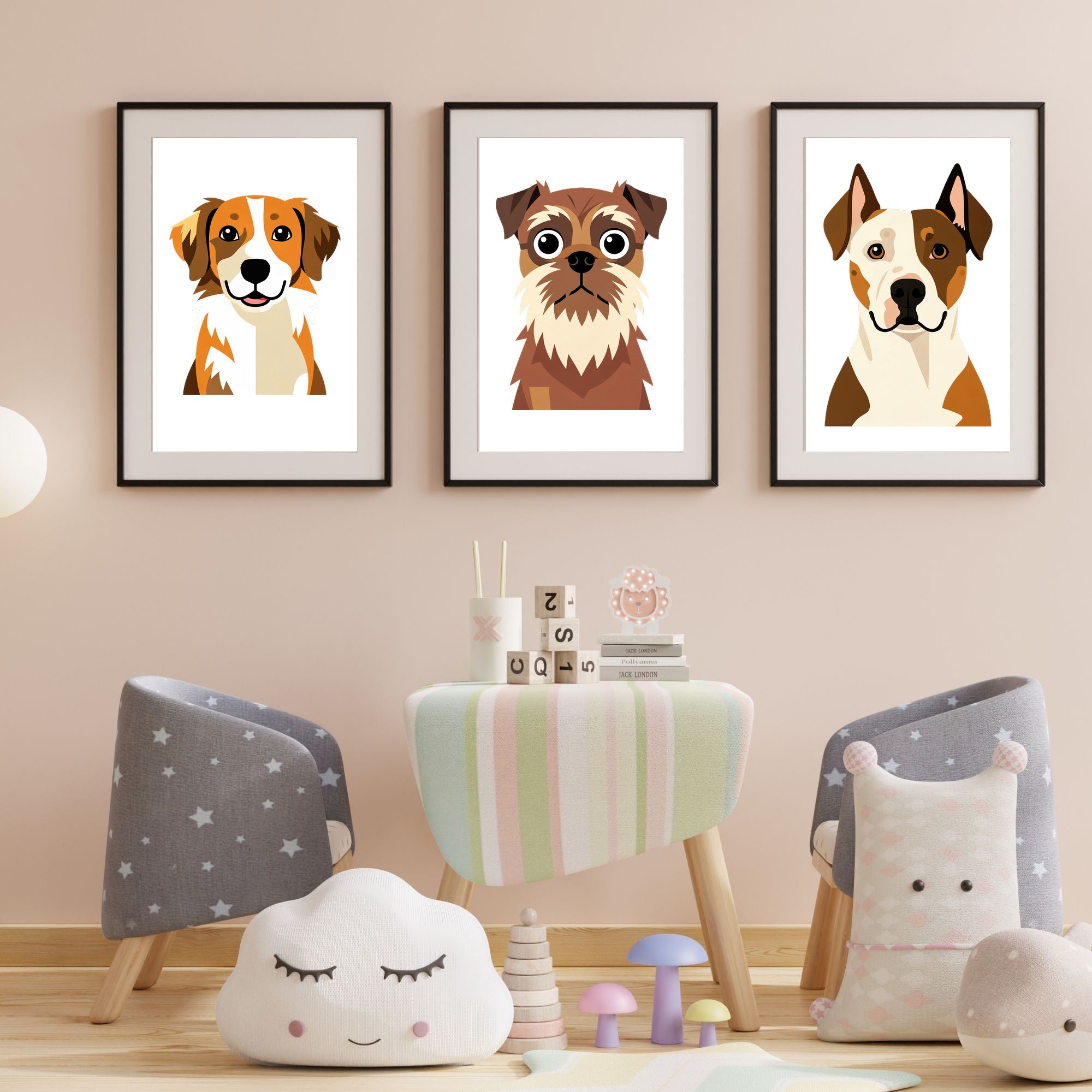 Bold Block Art Print - Framed Nursery Mockup