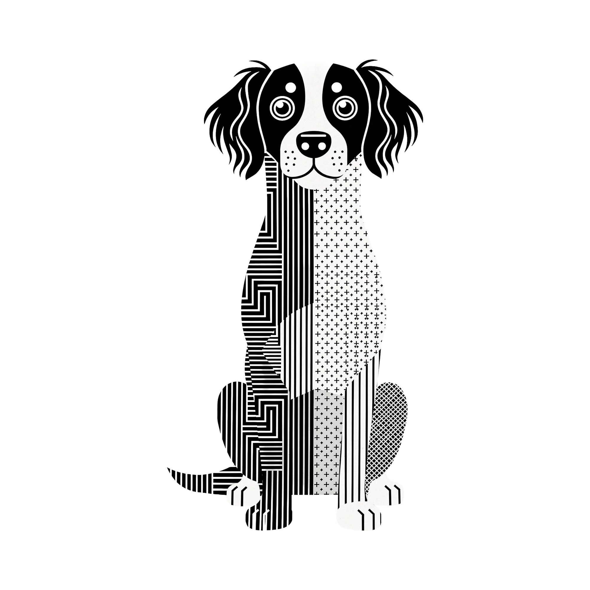Brittany Geometric Line Art - White