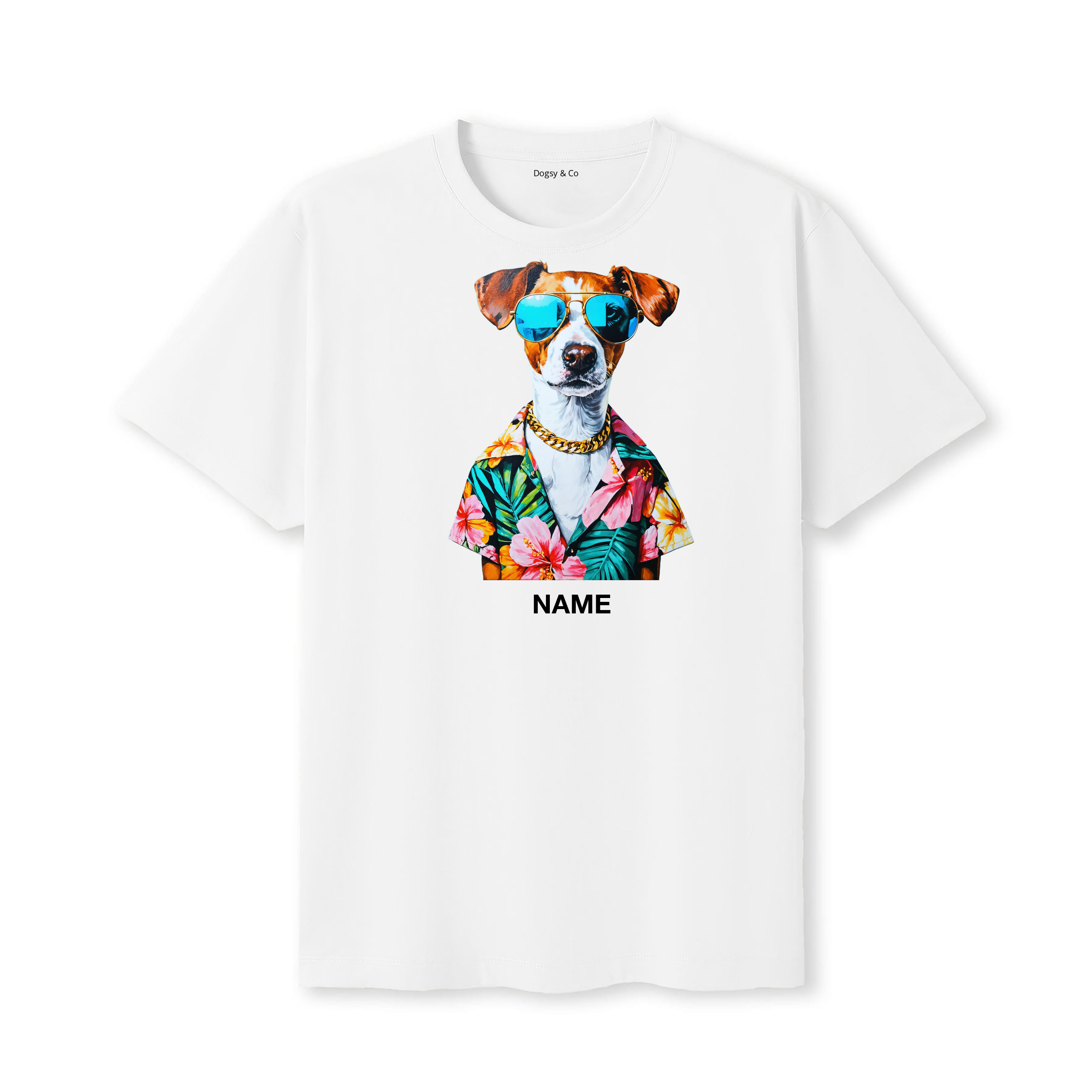 Brittany Hawaii Dog Custom T-Shirt - White