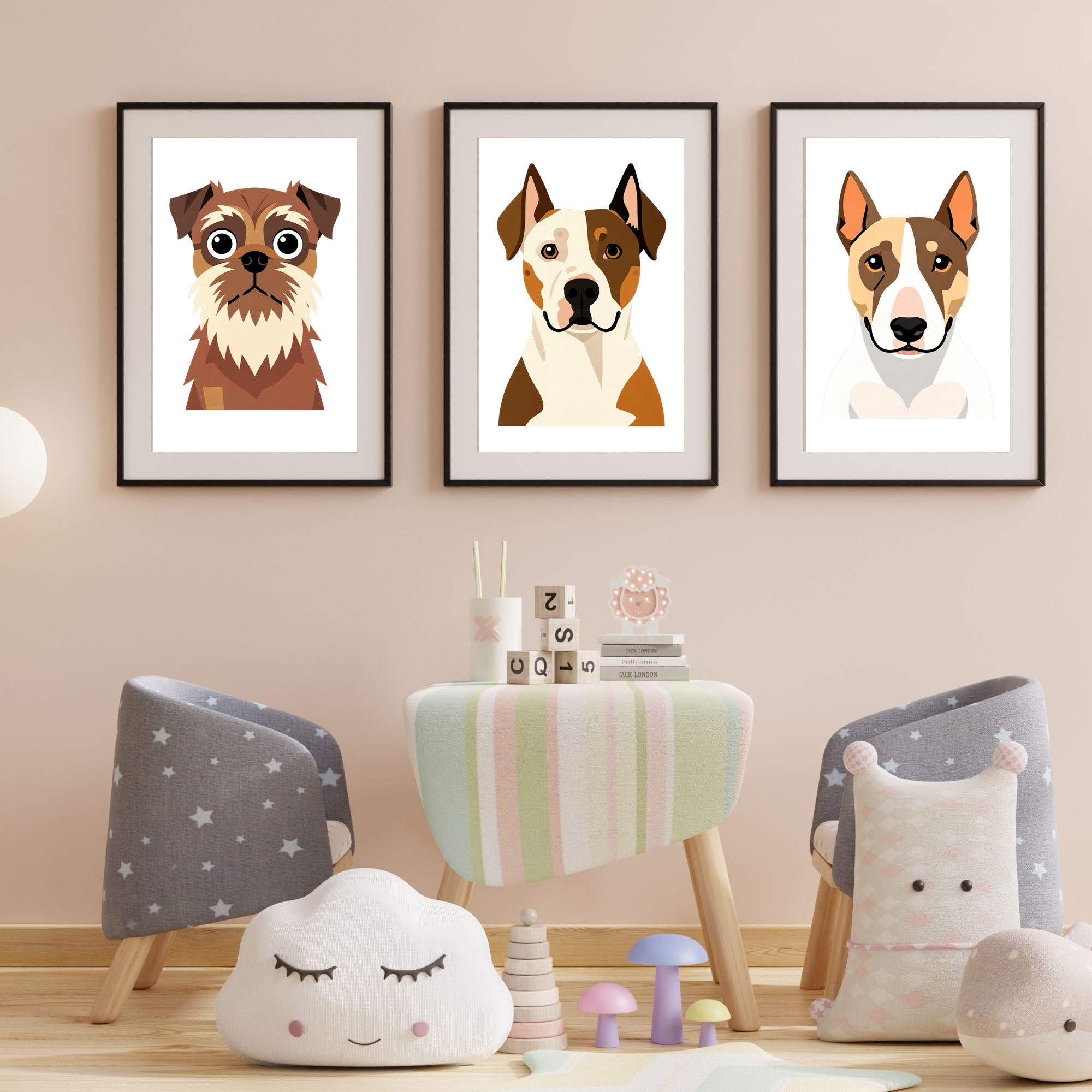Bold Block Art Print - Framed Nursery Mockup