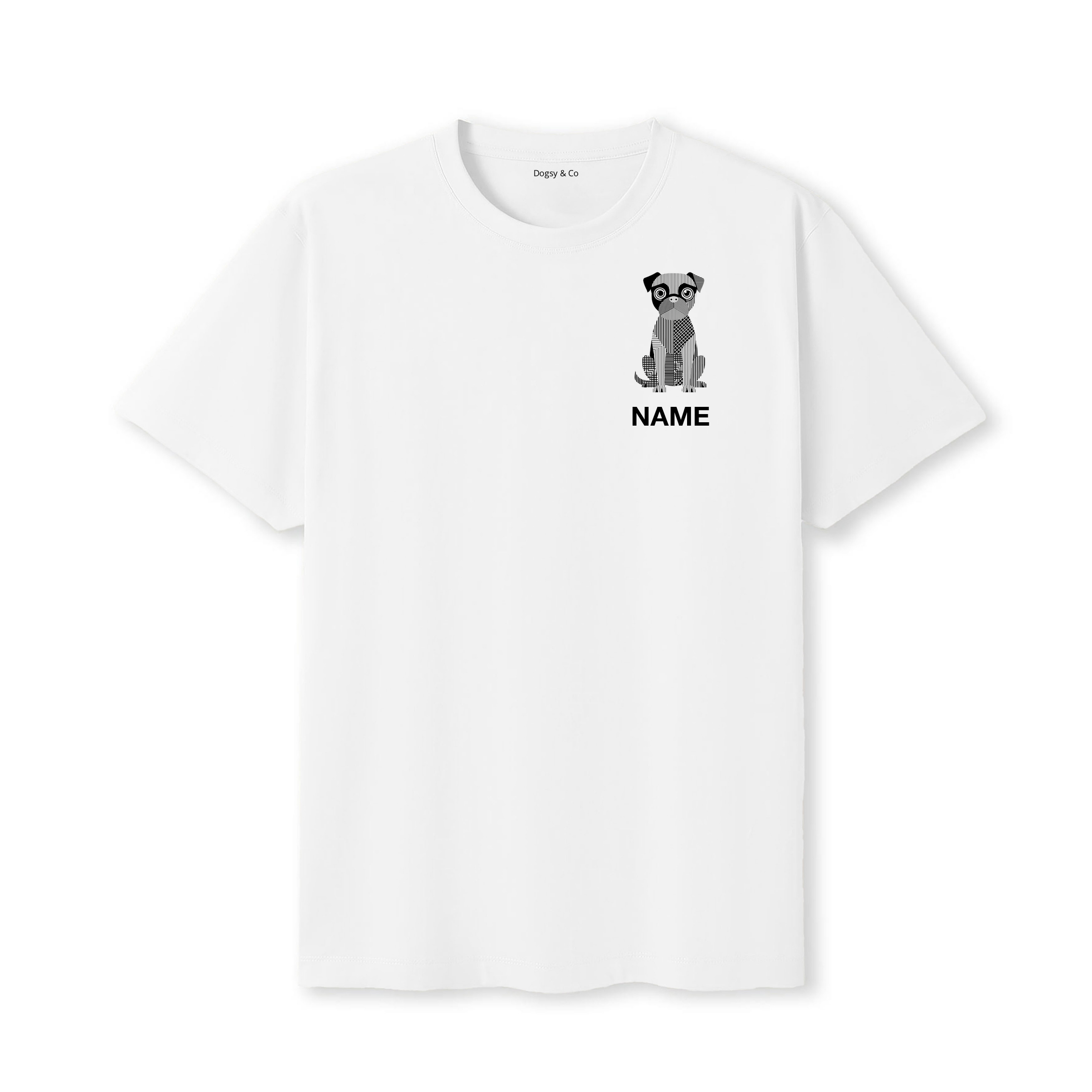Brussels Griffon Geometric Line T-Shirt Custom - White