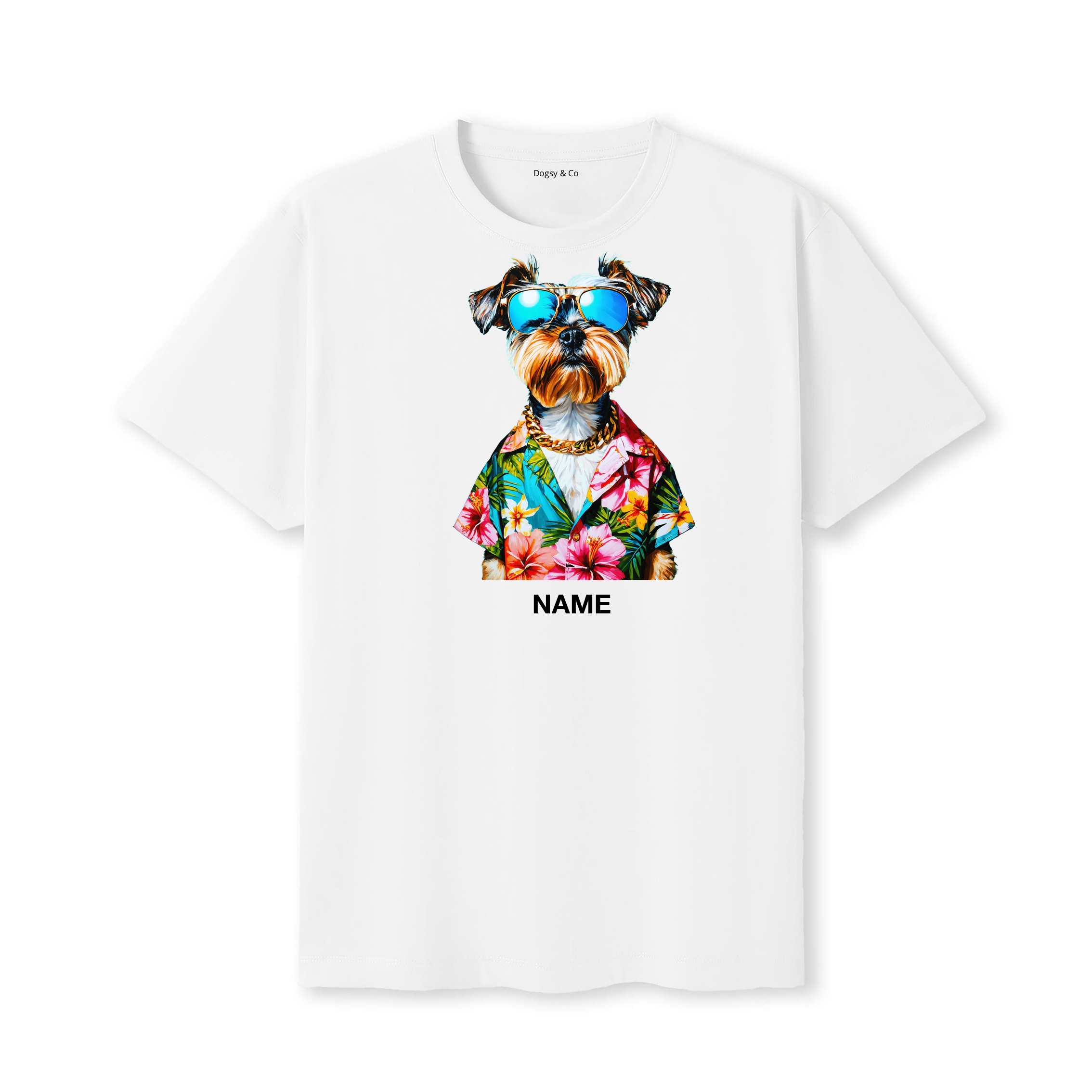 Brussels Griffon Hawaii Dog Custom T-Shirt - White