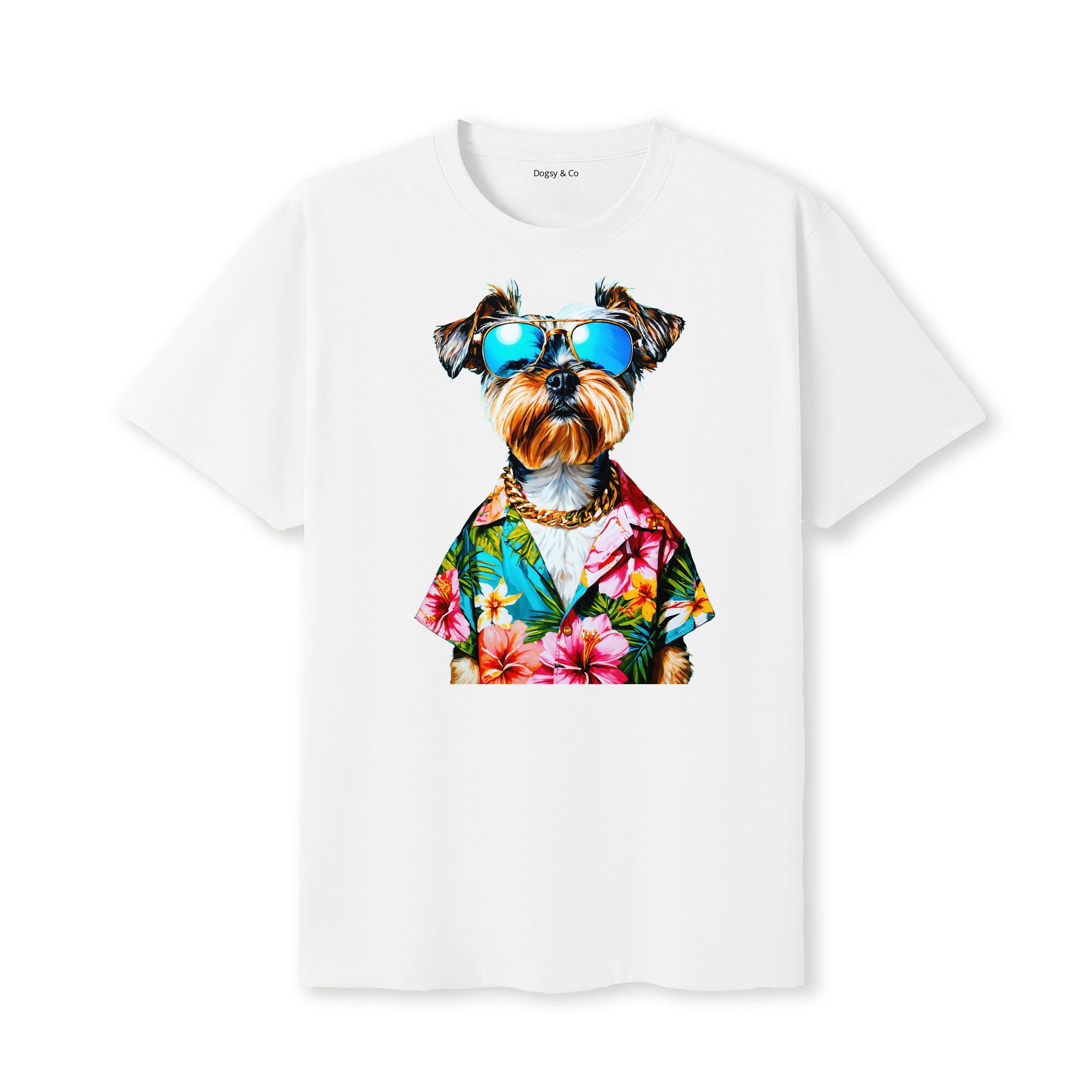 Brussels Griffon Hawaii Dog T-Shirt - White