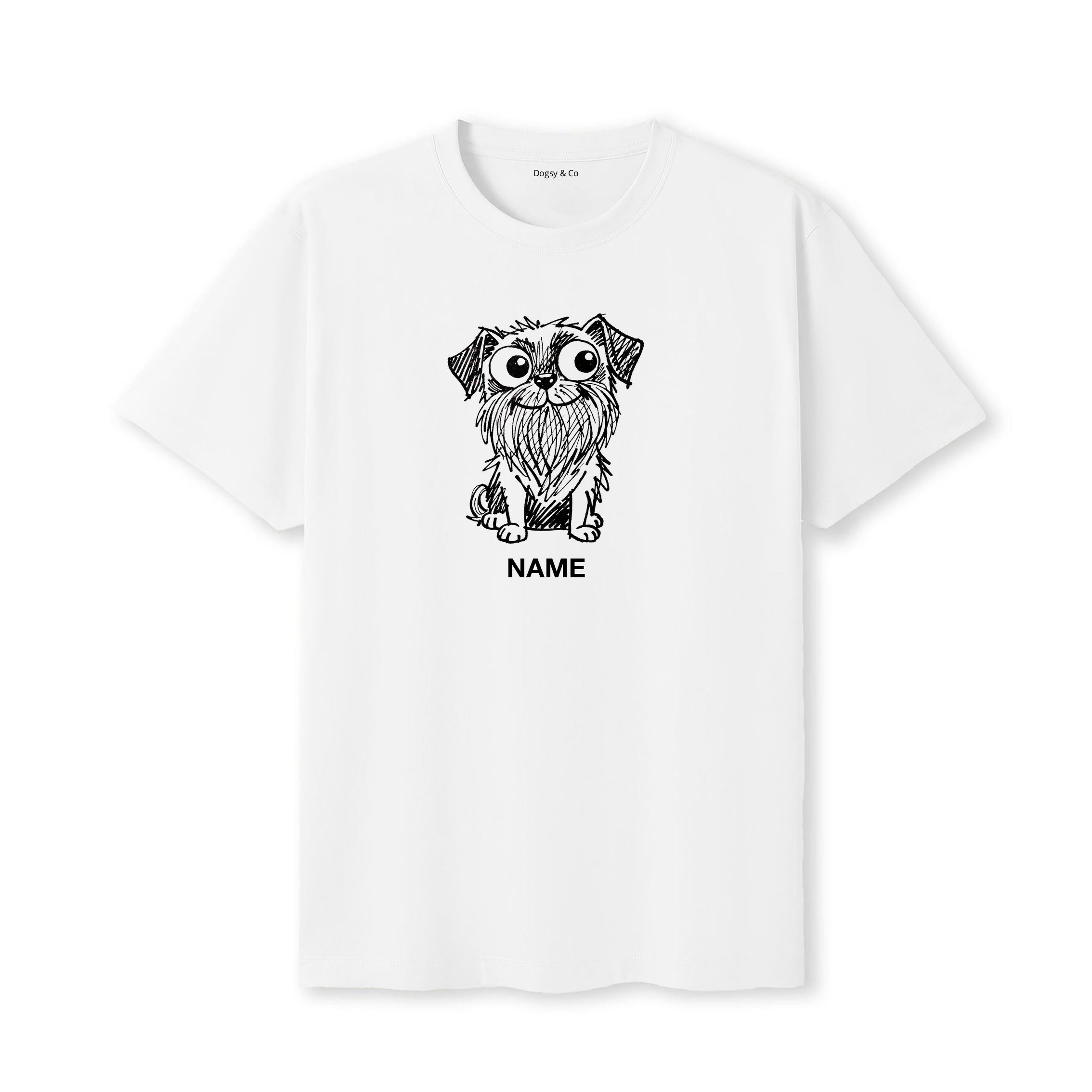 Brussels Griffon Scraggy Dog Custom - White