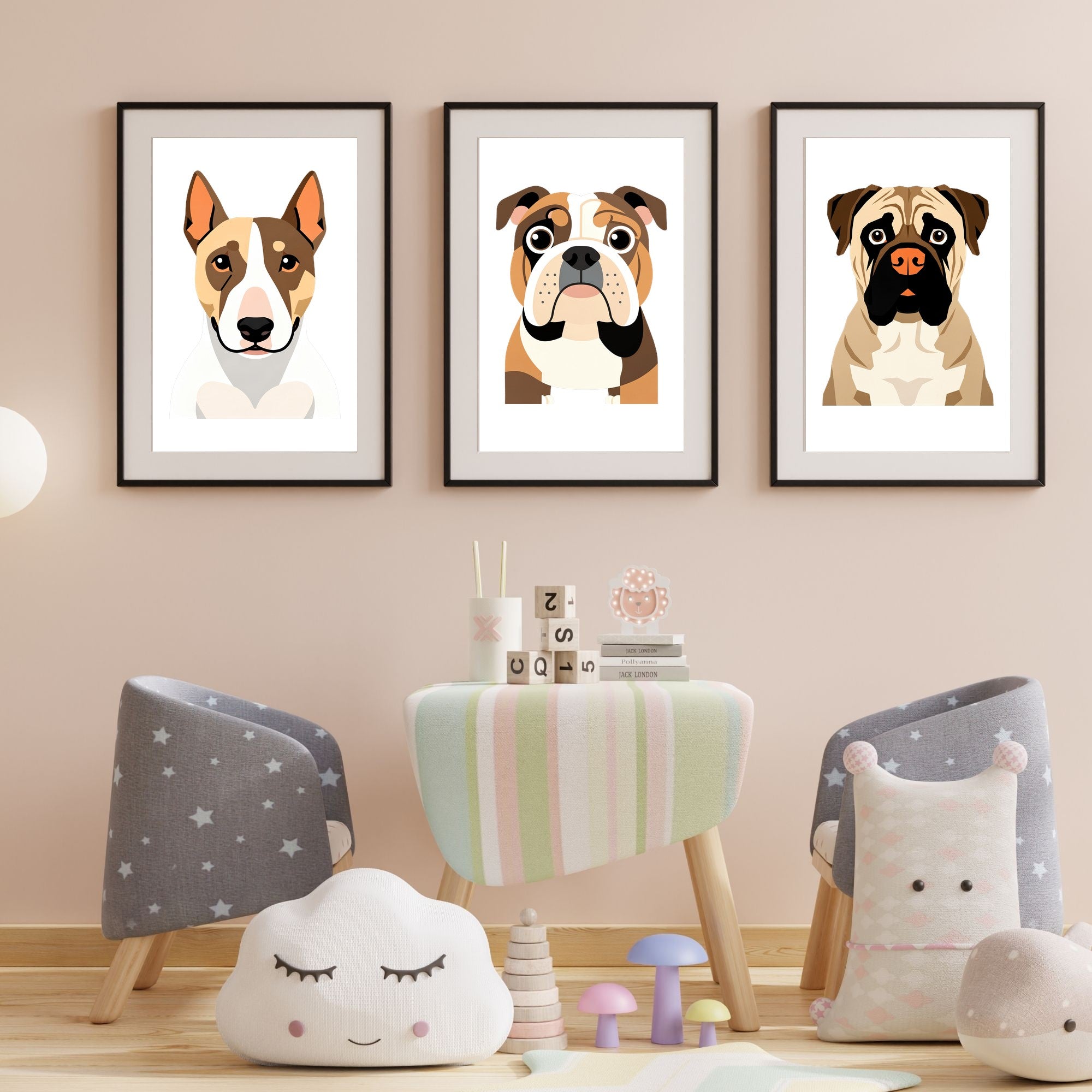 Bold Block Art Print - Framed Nursery Mockup