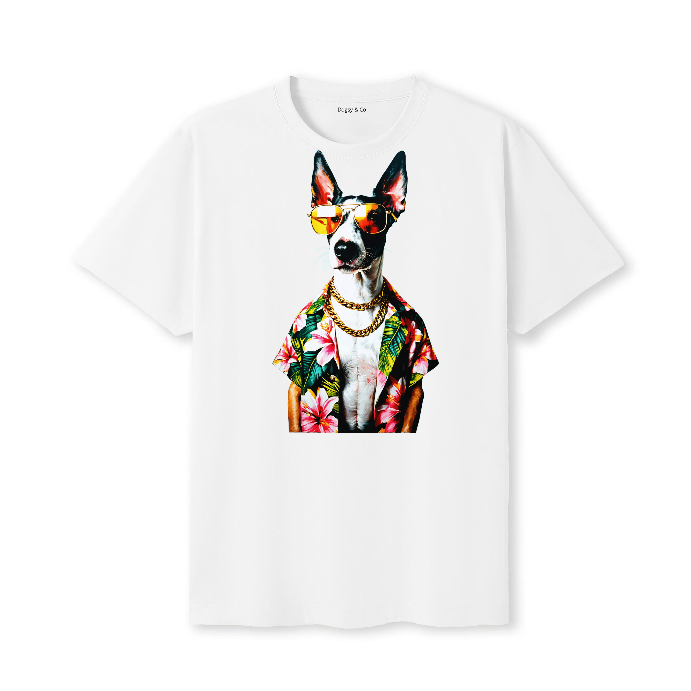 Bull Terrier Hawaii Dog T-Shirt - White