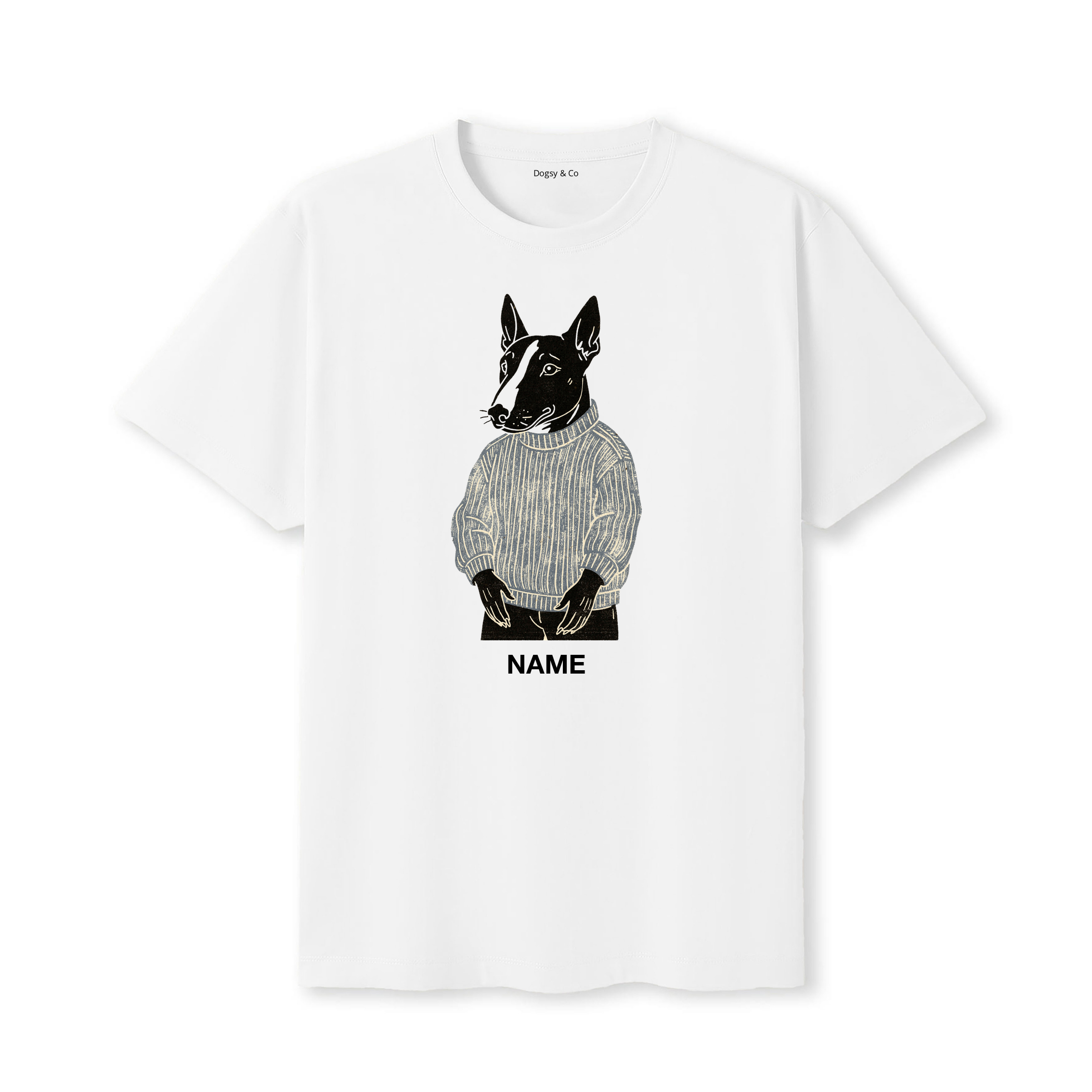 Bull Terrier Jumper Dog Custom T-Shirt - White