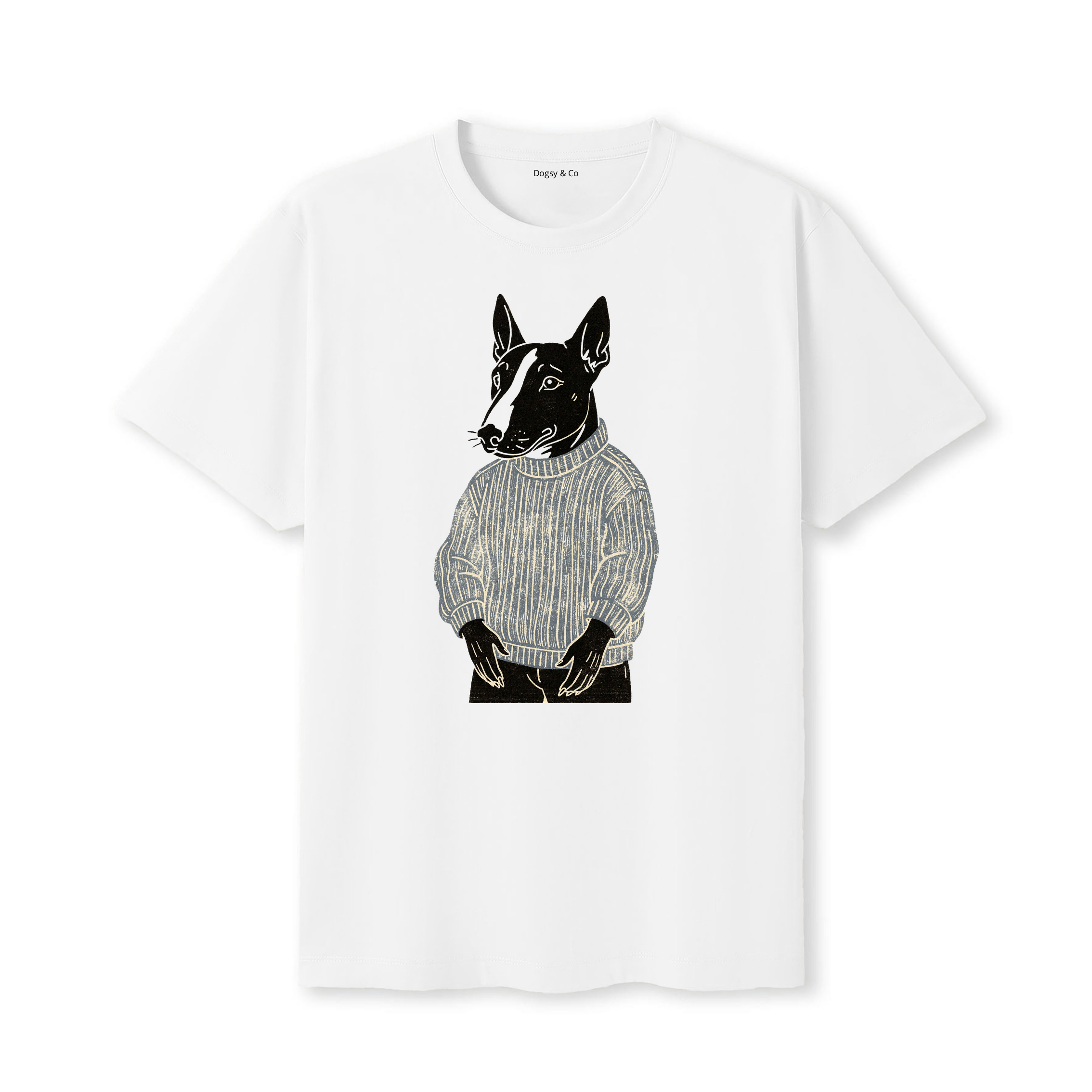 Bull Terrier Jumper Dog T-Shirt - White