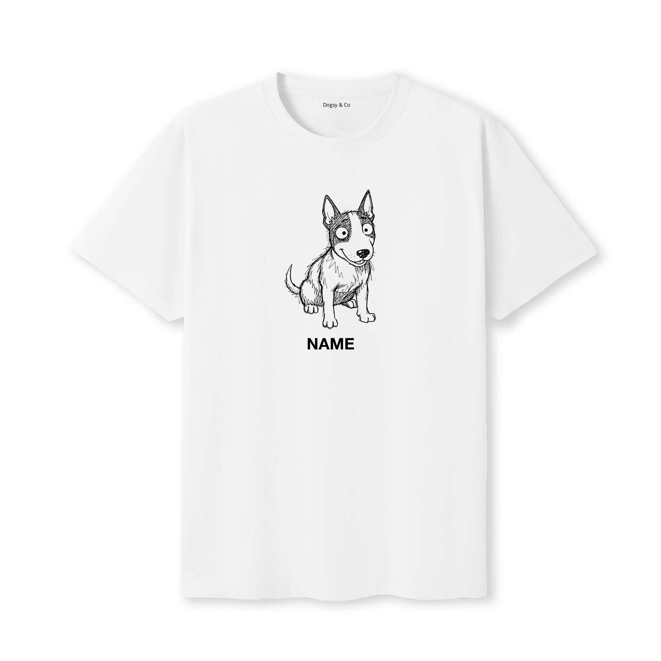 Bull Terrier Scraggy Dog Custom - White